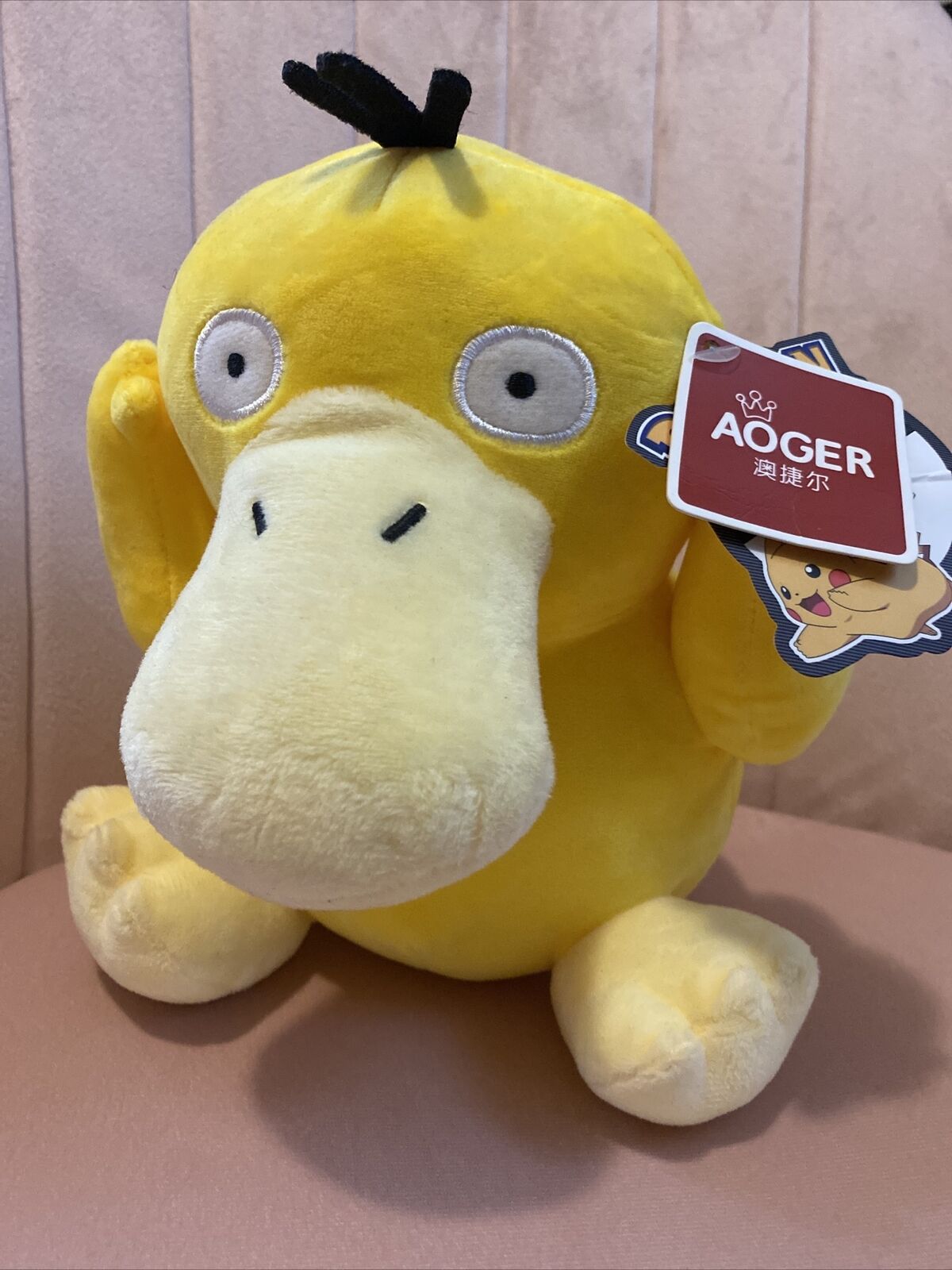 1997 Pokemon Aoger Psyduck Plush Slightly Used With (Bent) Tags 8\