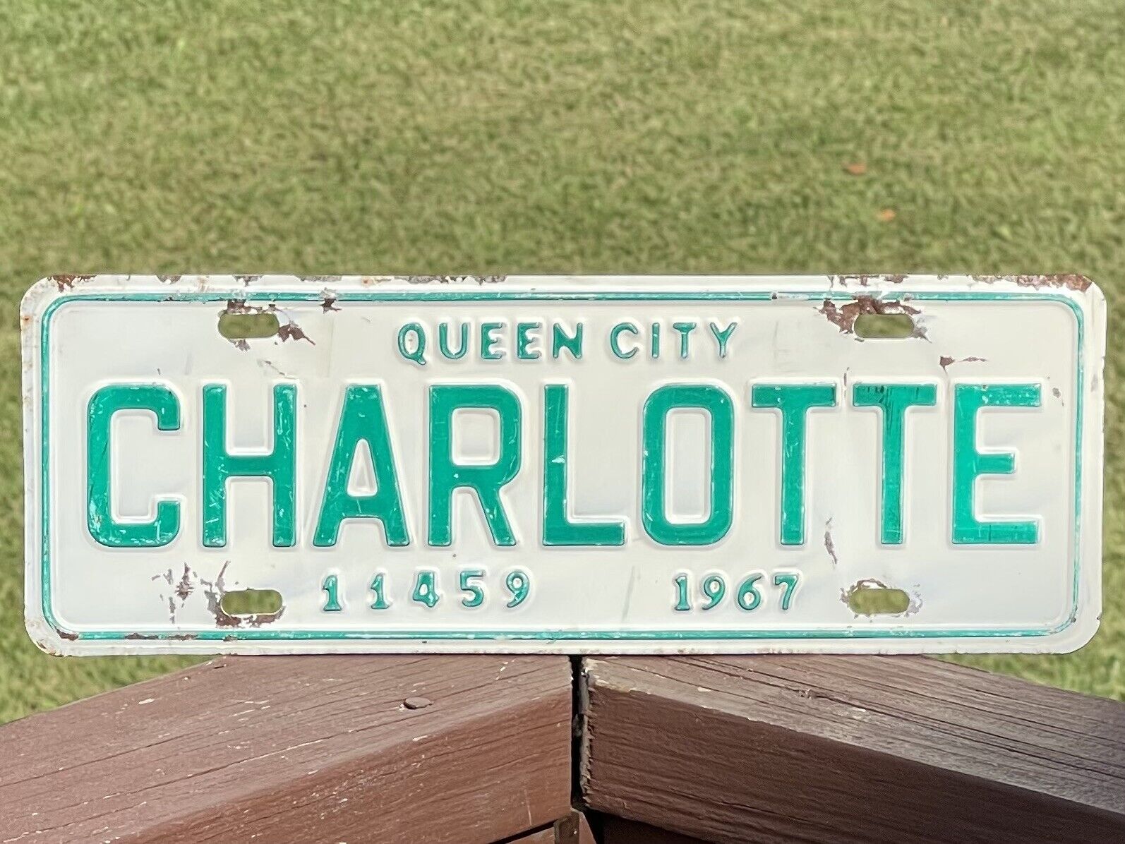 Charlotte North Carolina License Plate 1967 #11459 NC City Plate