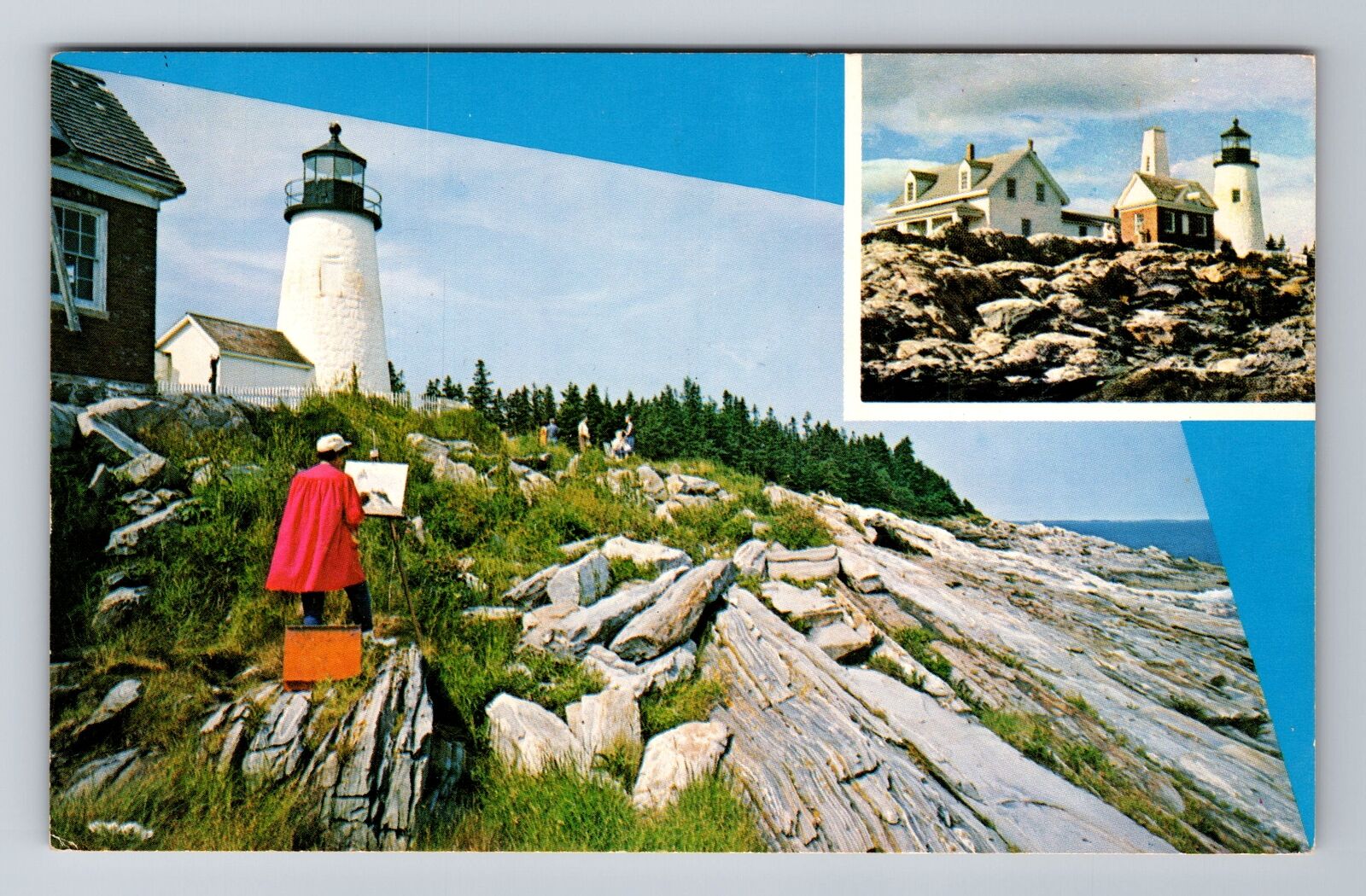 Pemaquid ME-Maine, Pemaquid Light, Antique Vintage Souvenir Postcard
