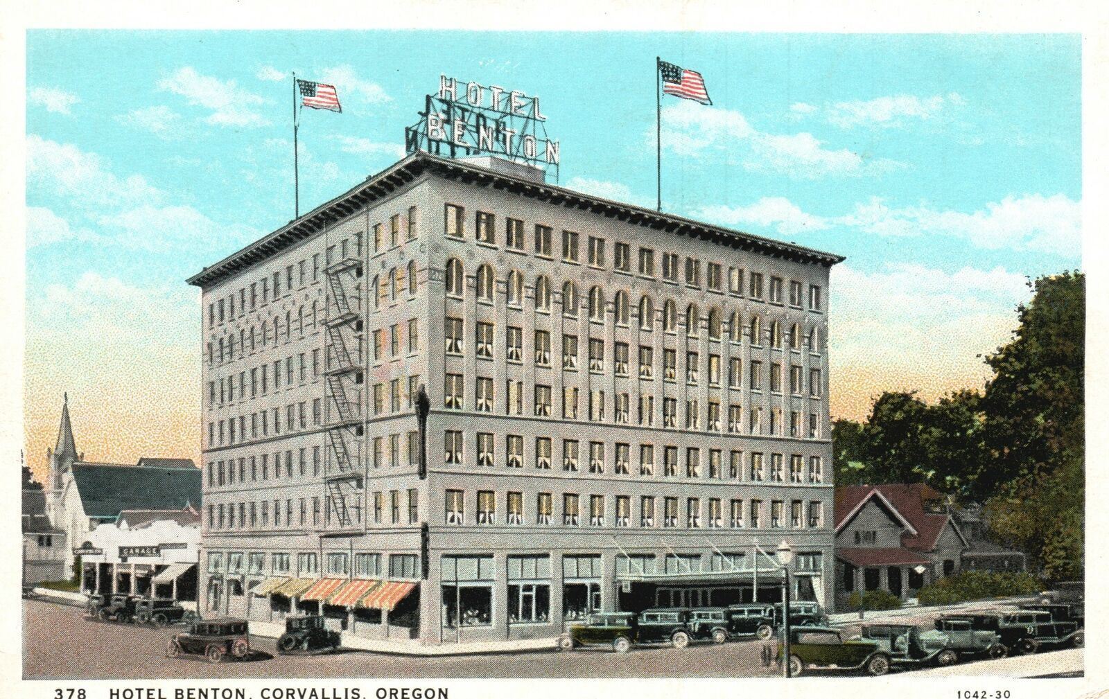 Vintage Postcard Hotel Benton Historical Landmark Corvallis Oregon Wesley Andrew