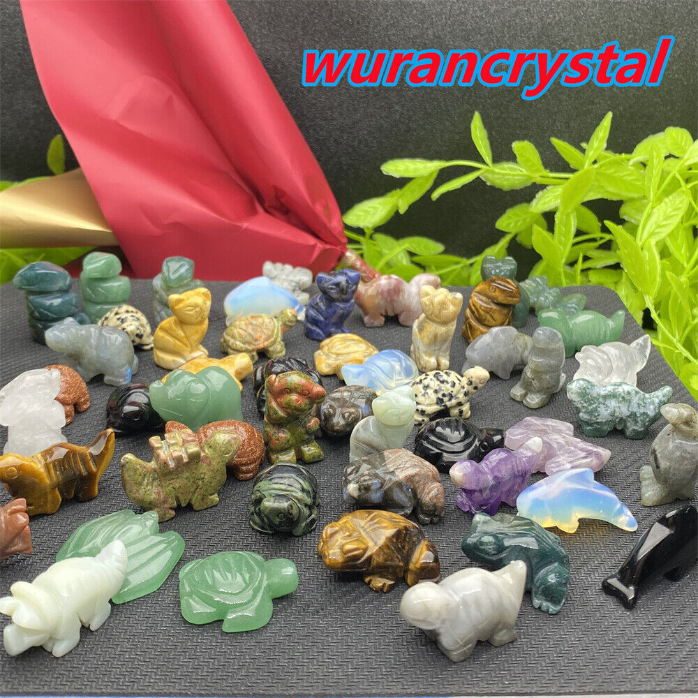 50pcs Wholesale Mix Natural Quartz crystal Animal Carved Mini Skull Healing gift