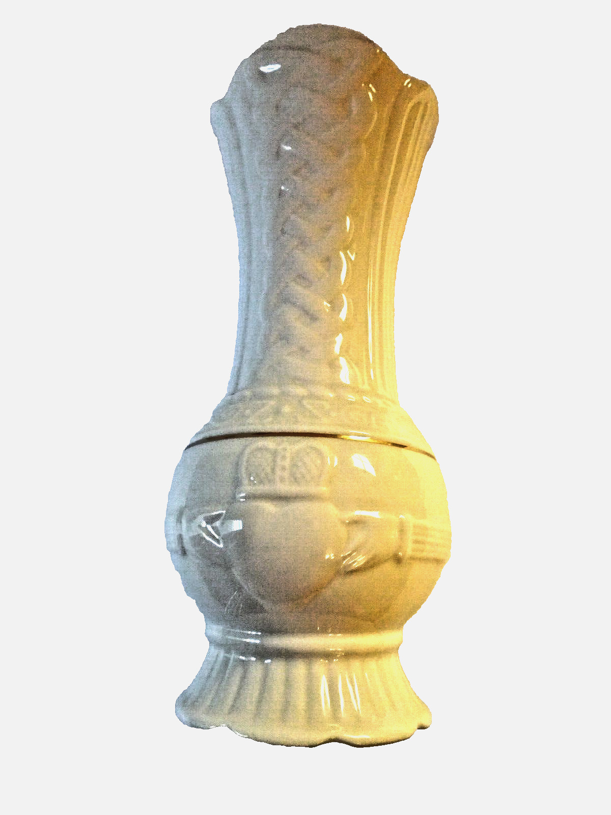 BELEEK VINTAGE CLADAUGH VASE 9 INCHES HAND GLAZED AND GILDED