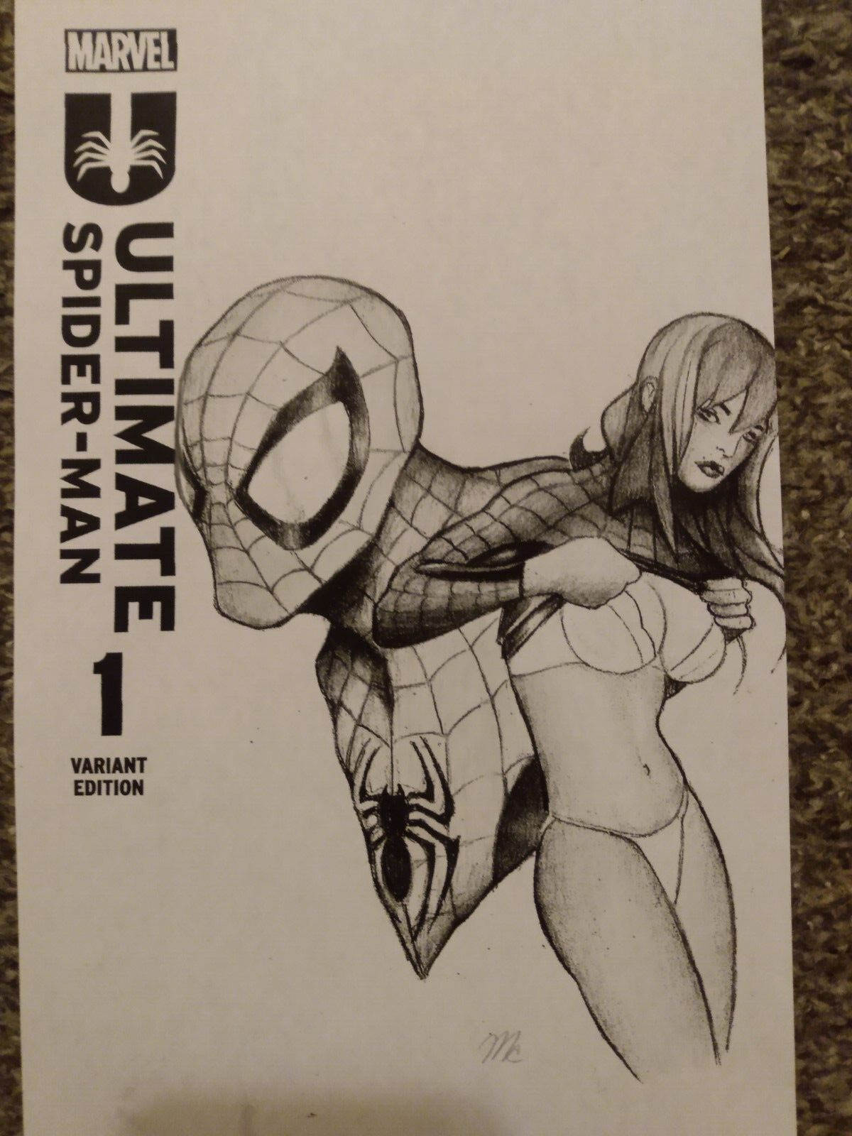 SPIDERMAN MARY JANE ORIGINAL SKETCH COVERS COMIC ART DRAWING NOT A PRINT