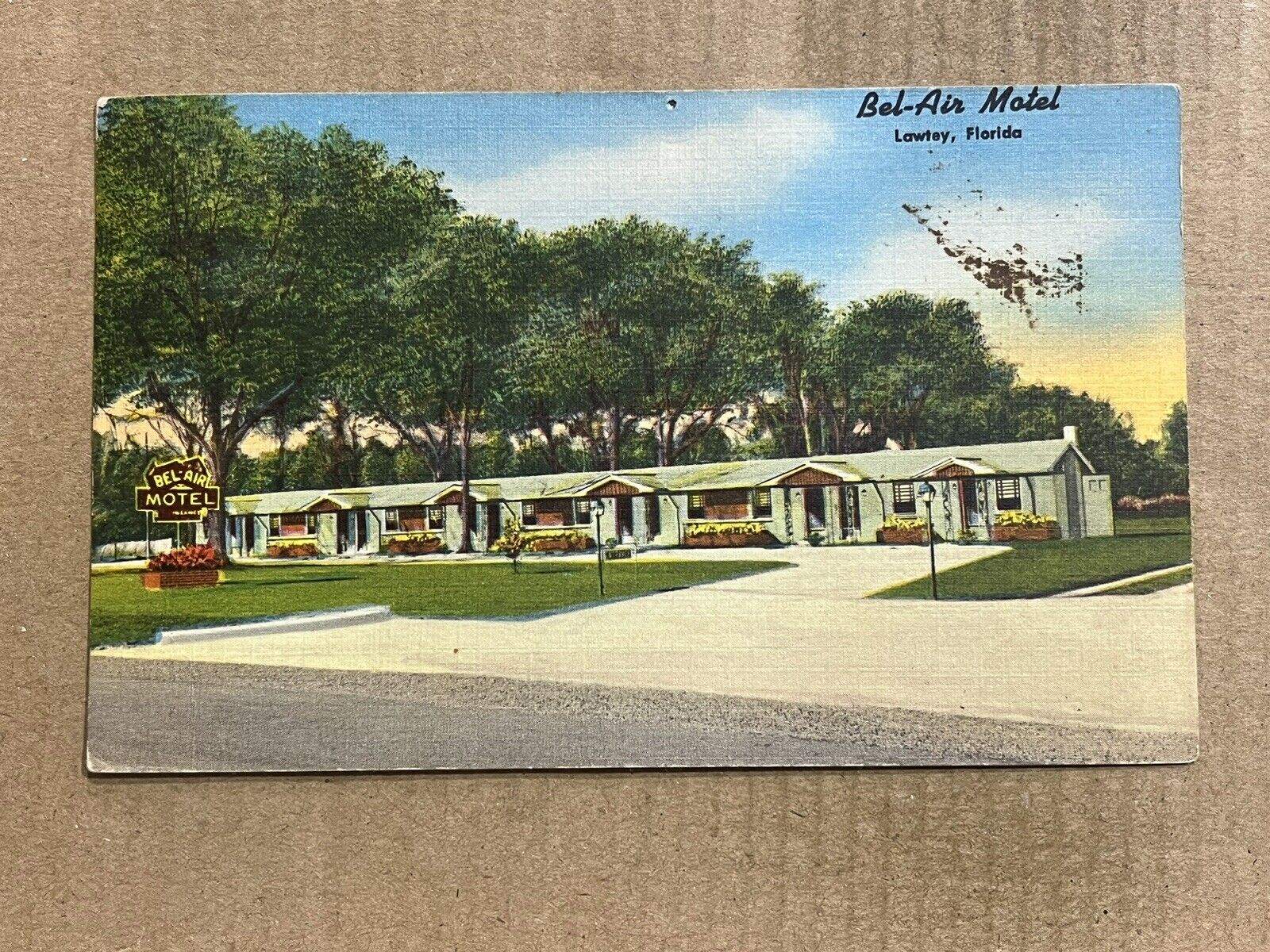 Postcard Lawtey FL Florida Bel-Air Motel Restaurant Vintage Roadside