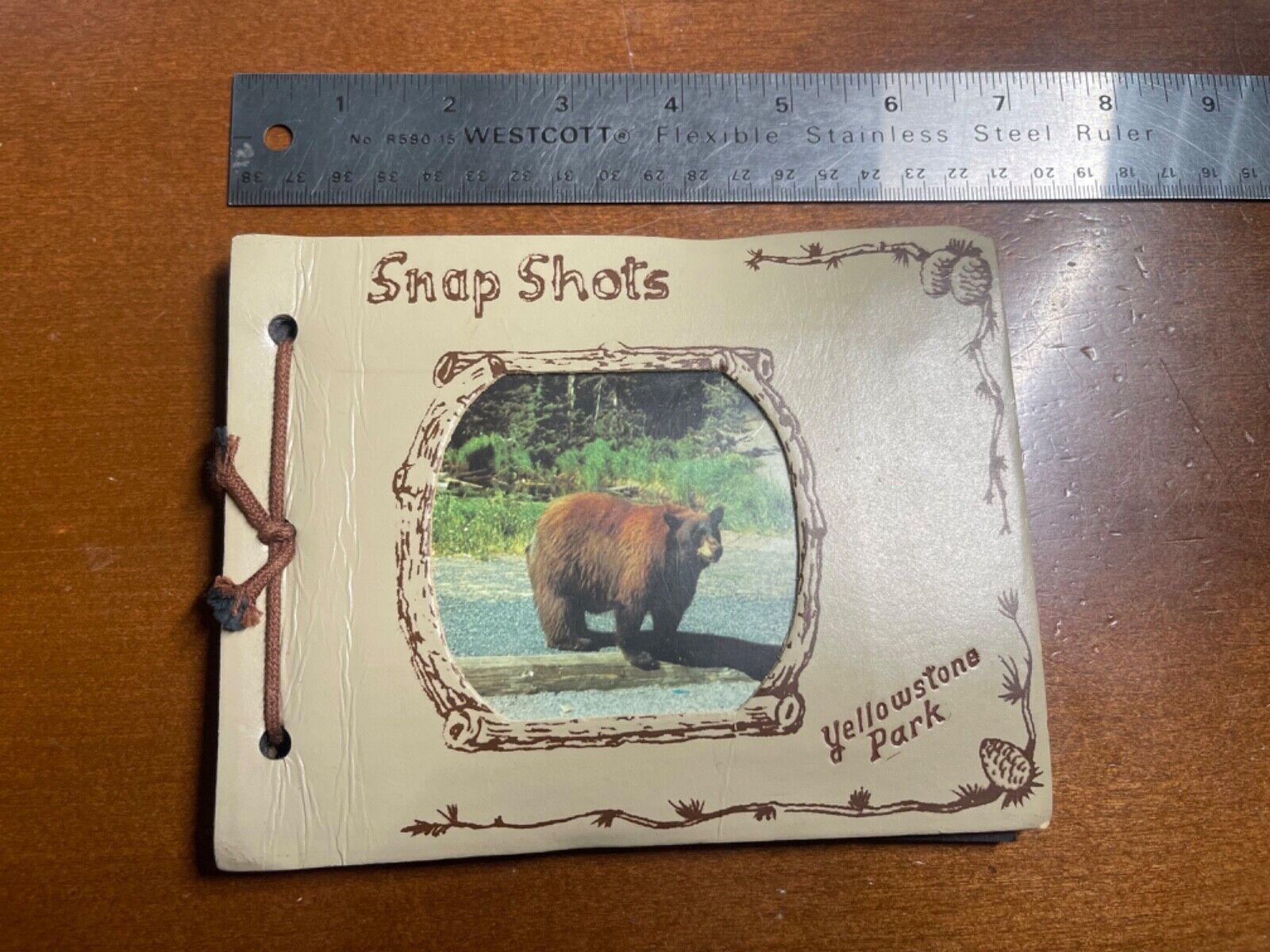 Vintage Faux-Leather Bound Yellowstone Park Snap Shot Book-Empty