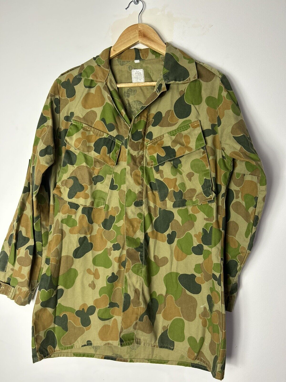Men's Australian Army Camouflage Camo Military Rum Jungle Shirt Jacket Sz L M