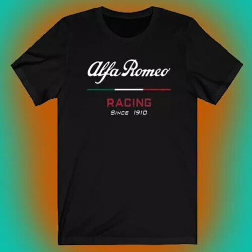ALFA ROMEO RACING SINCE 1910 Men\'s Black T-shirt Size S to 5XL