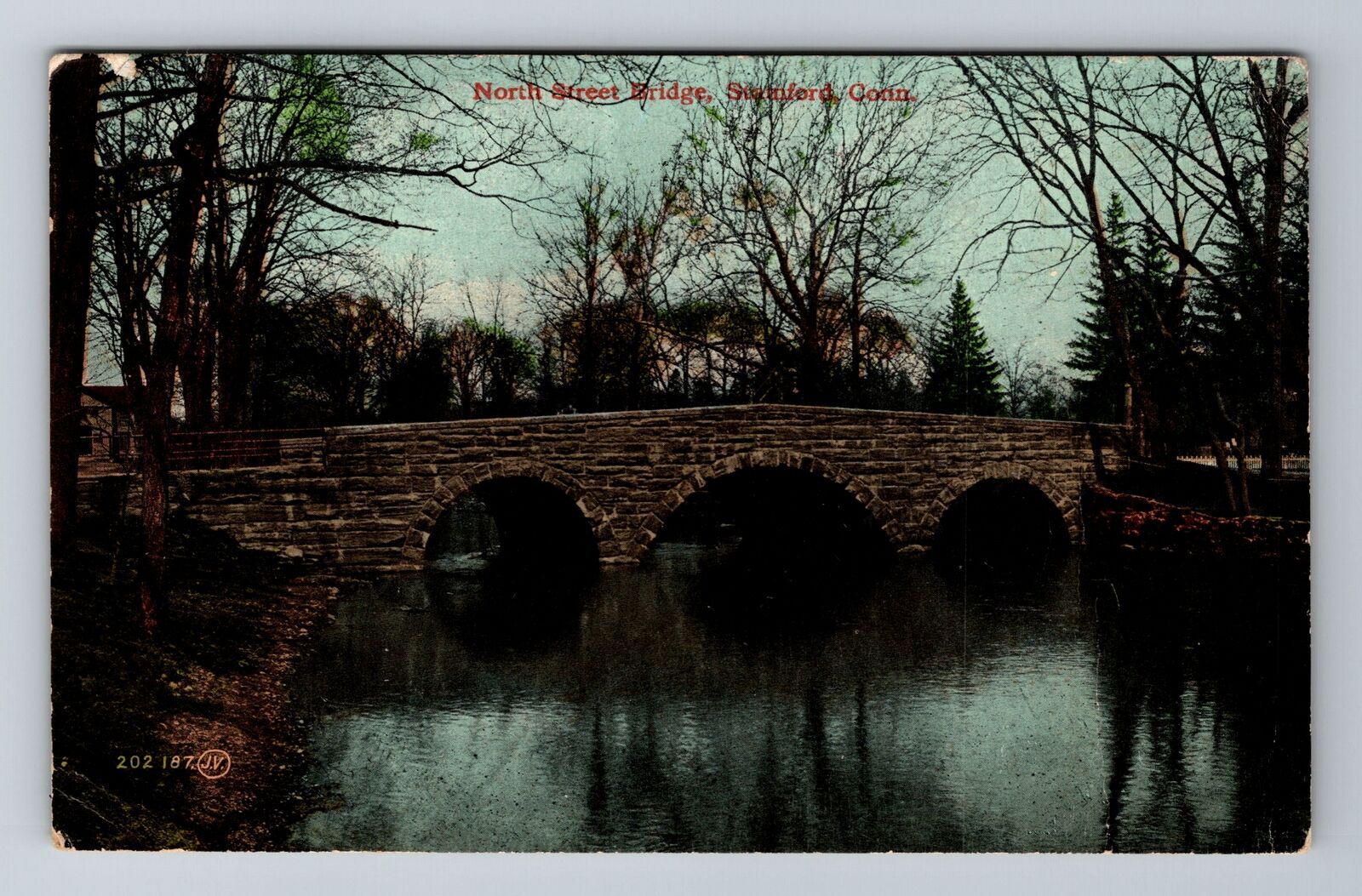 Stamford CT-Connecticut, North Street Bridge, Antique, Vintage c1912 Postcard