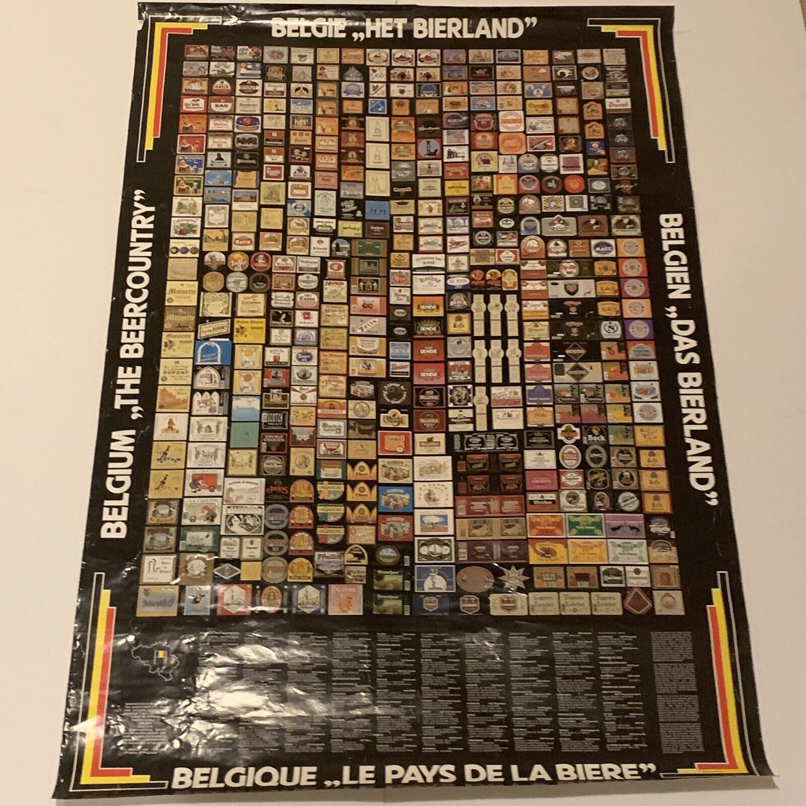 Vintage 1994 Belgian Beer Label Poster - Man Cave