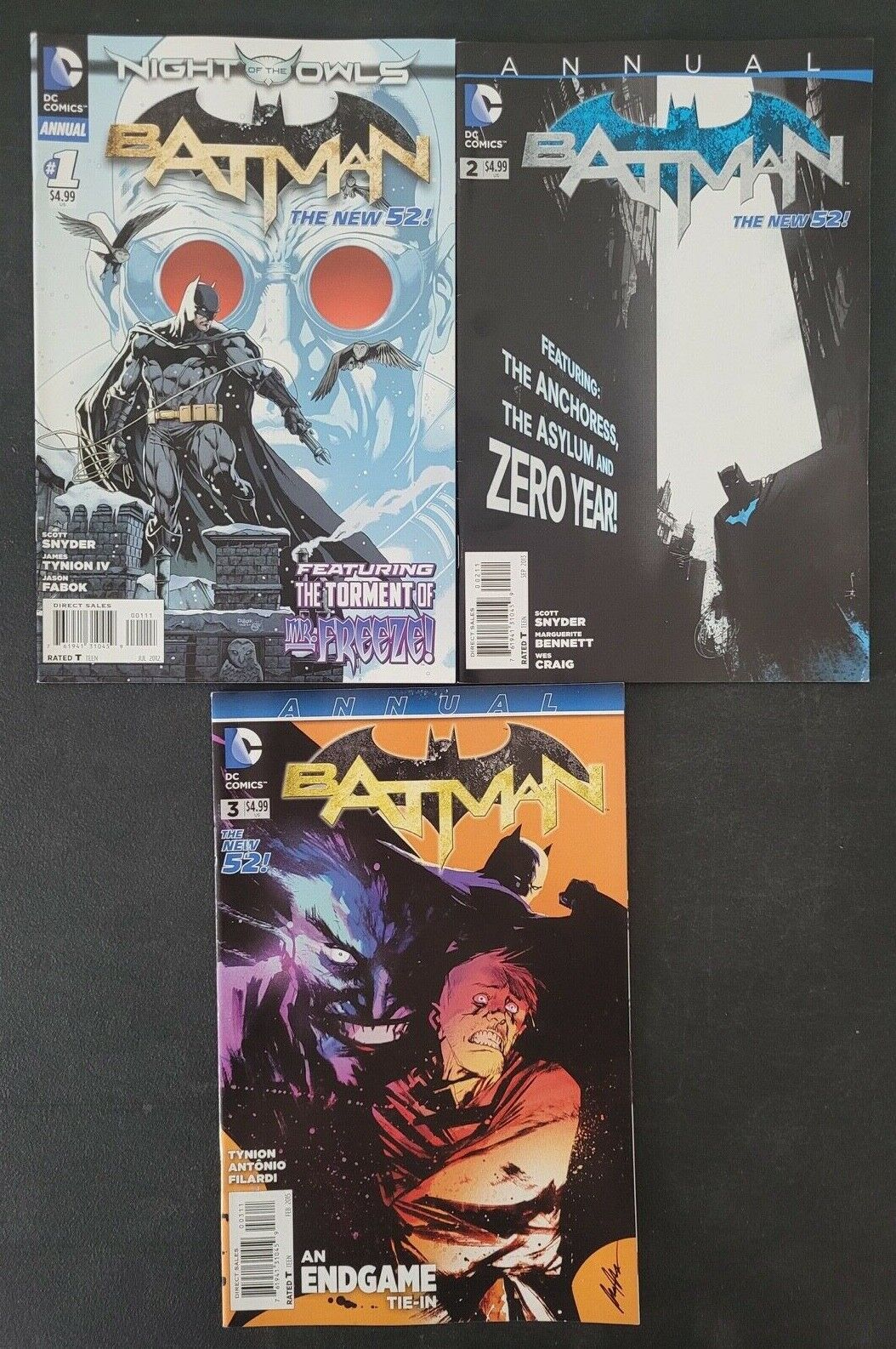 BATMAN ANNUAL #1 2 3 (2014) DC 52 COMICS DOUBLE-SIZED NIGHT OF OWLS SNYDER