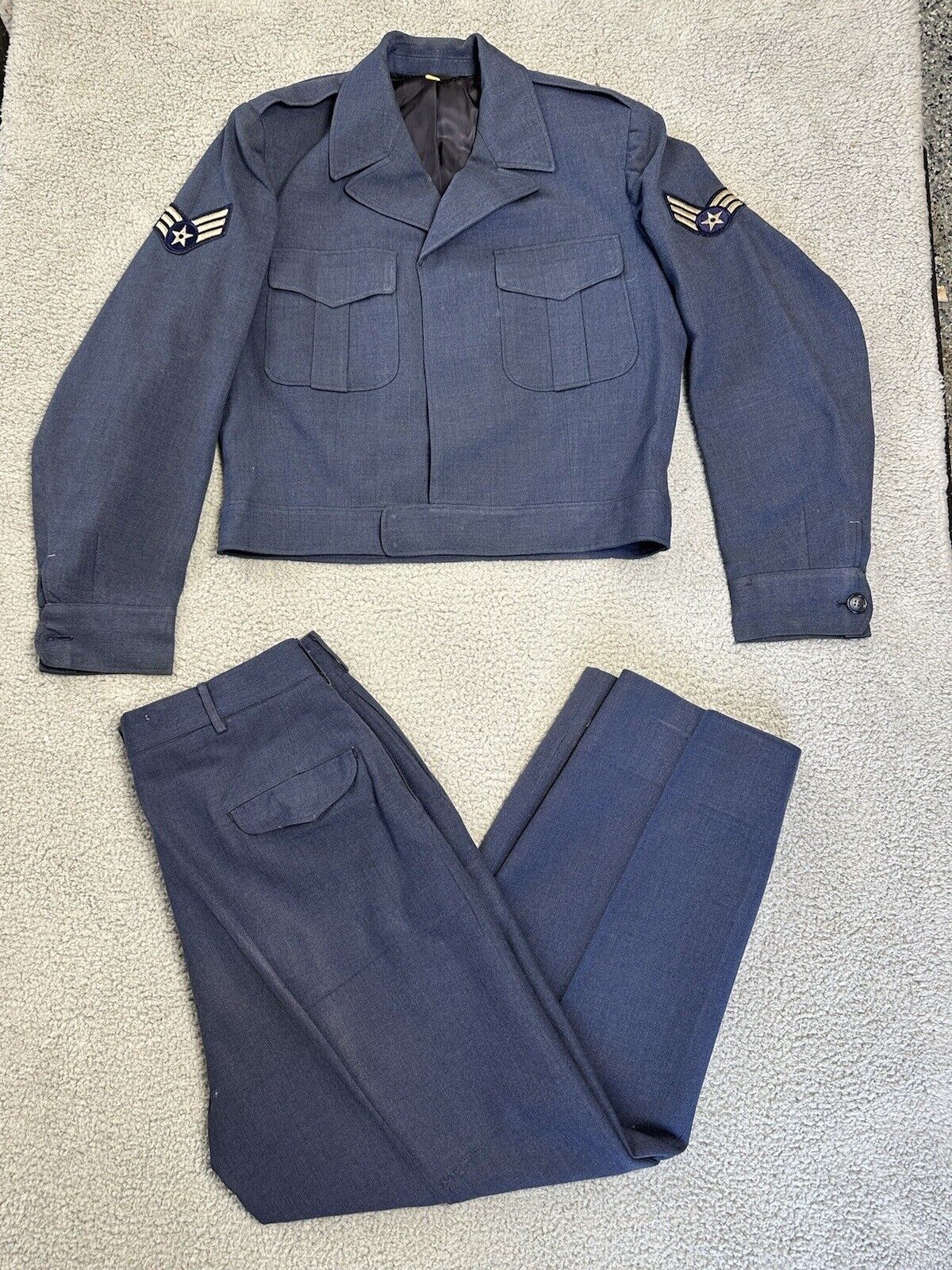 vintage 40s WWII airforce uniform wool ike jacket mens 42xl blue USA