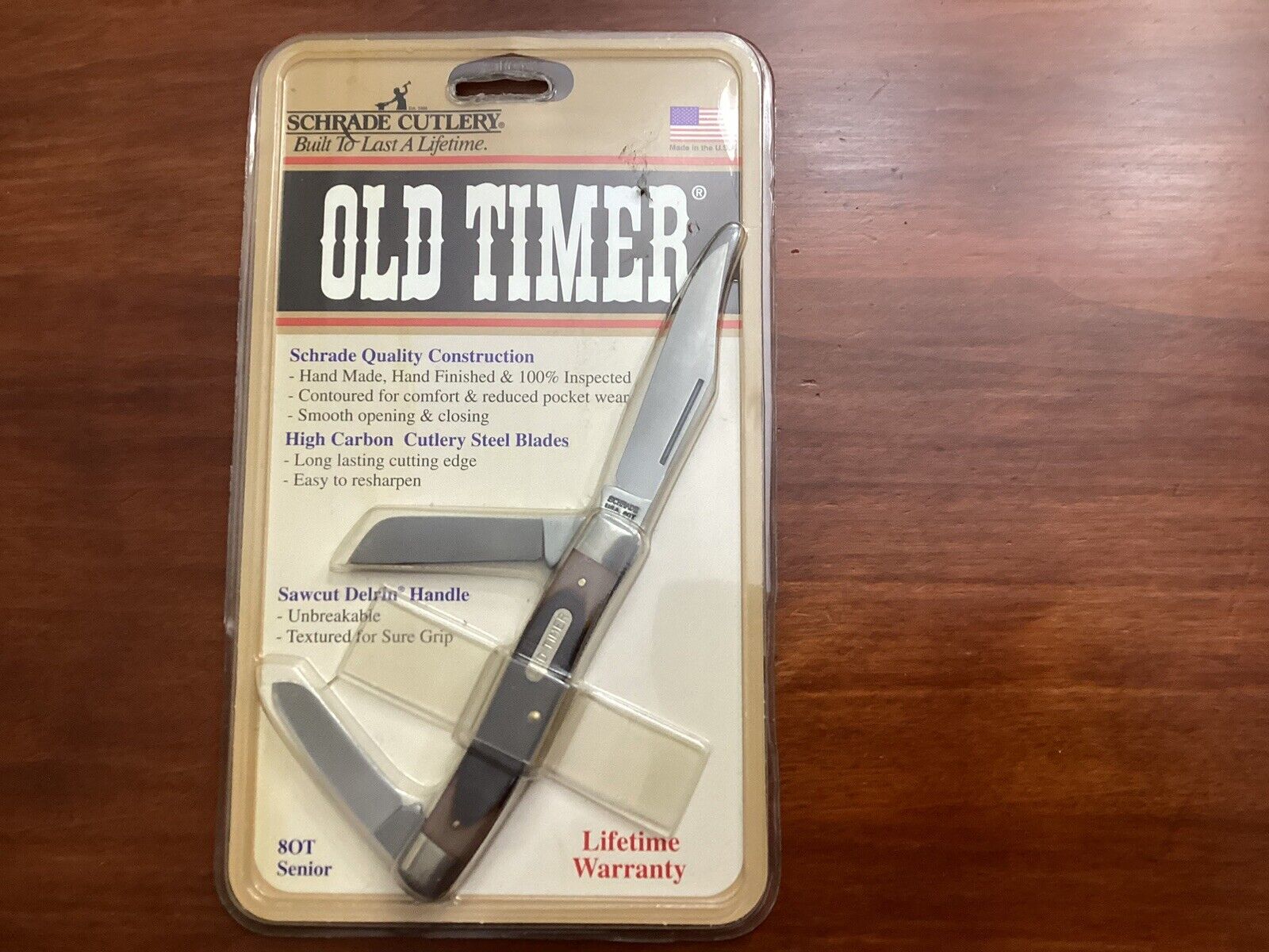 NOS Schrade USA 8 OT Old Timer Senior Stockman Pocket Knife In Clam pack