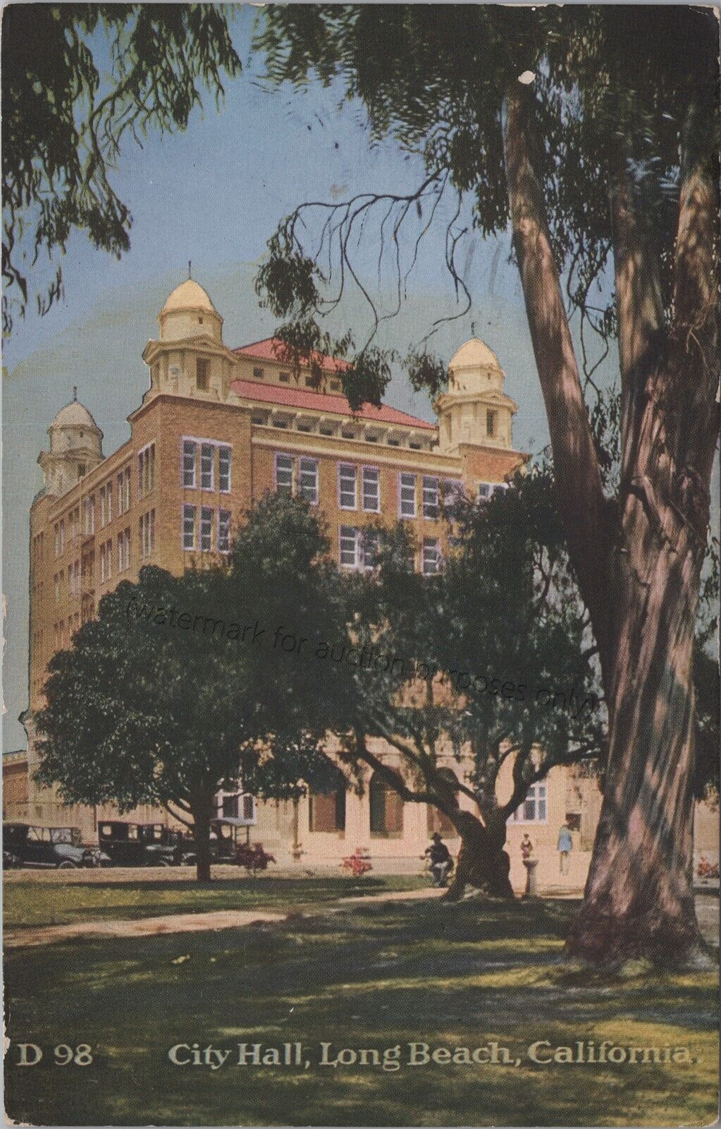 Long Beach, CA: 1929 City Hall - Vintage Los Angeles Co California Postcard