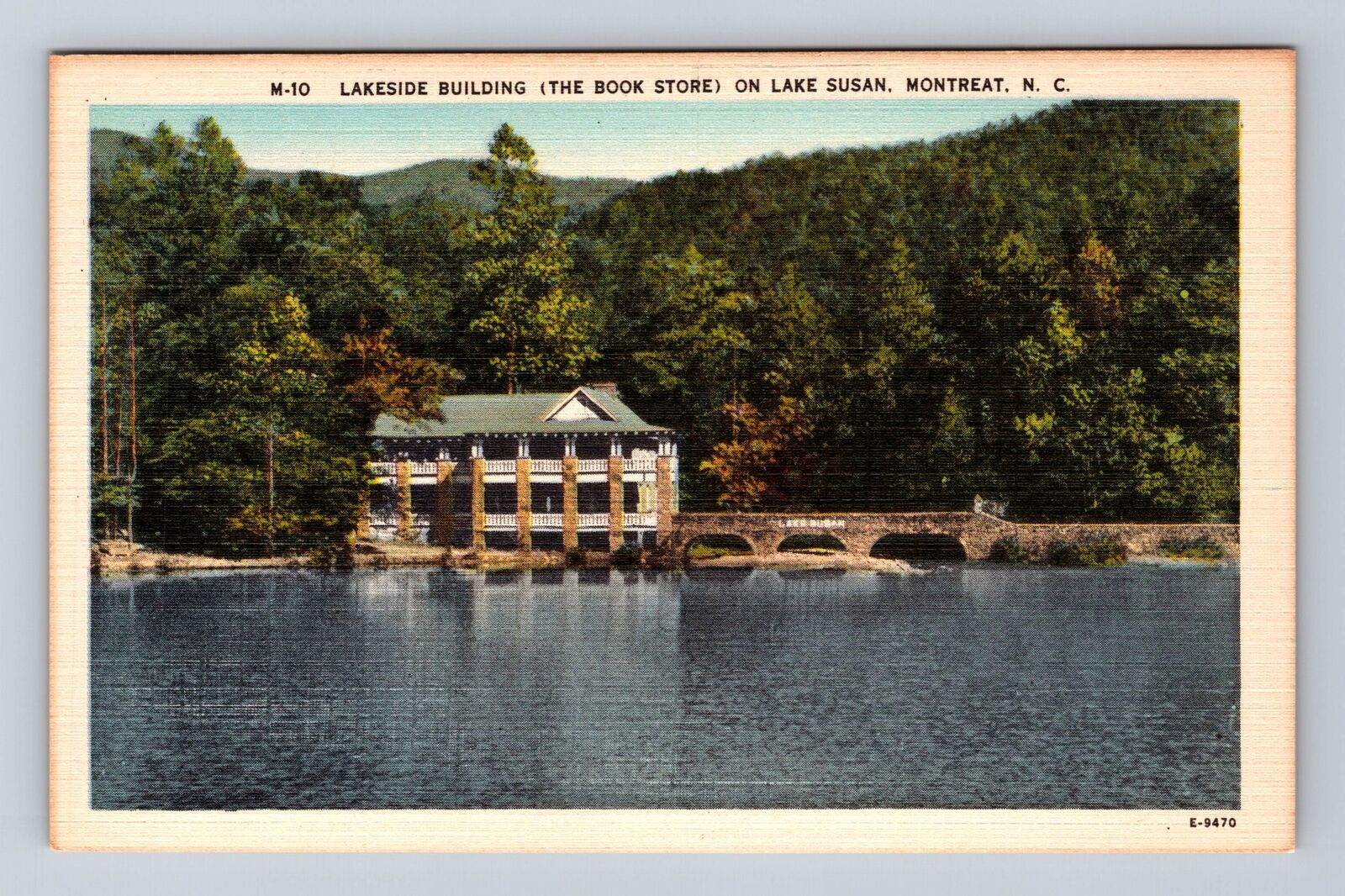 Montreat NC-North Carolina, Lakeside Building On Lake Susan, Vintage Postcard