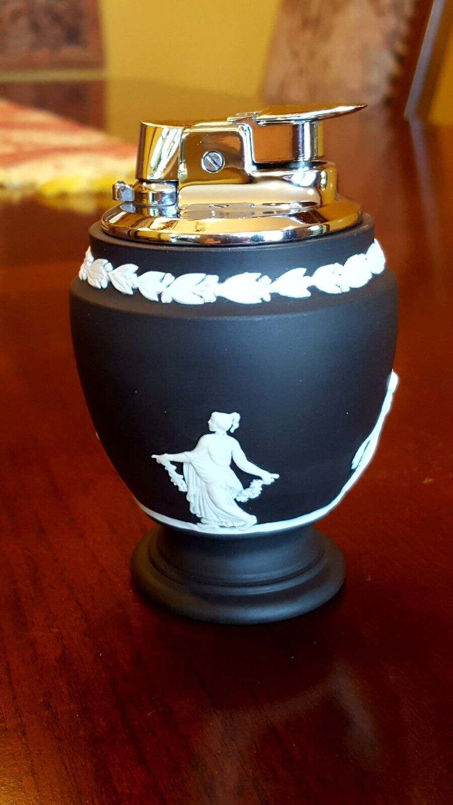 Wedgwood Black Jasperware Table Lighter - Near Mint