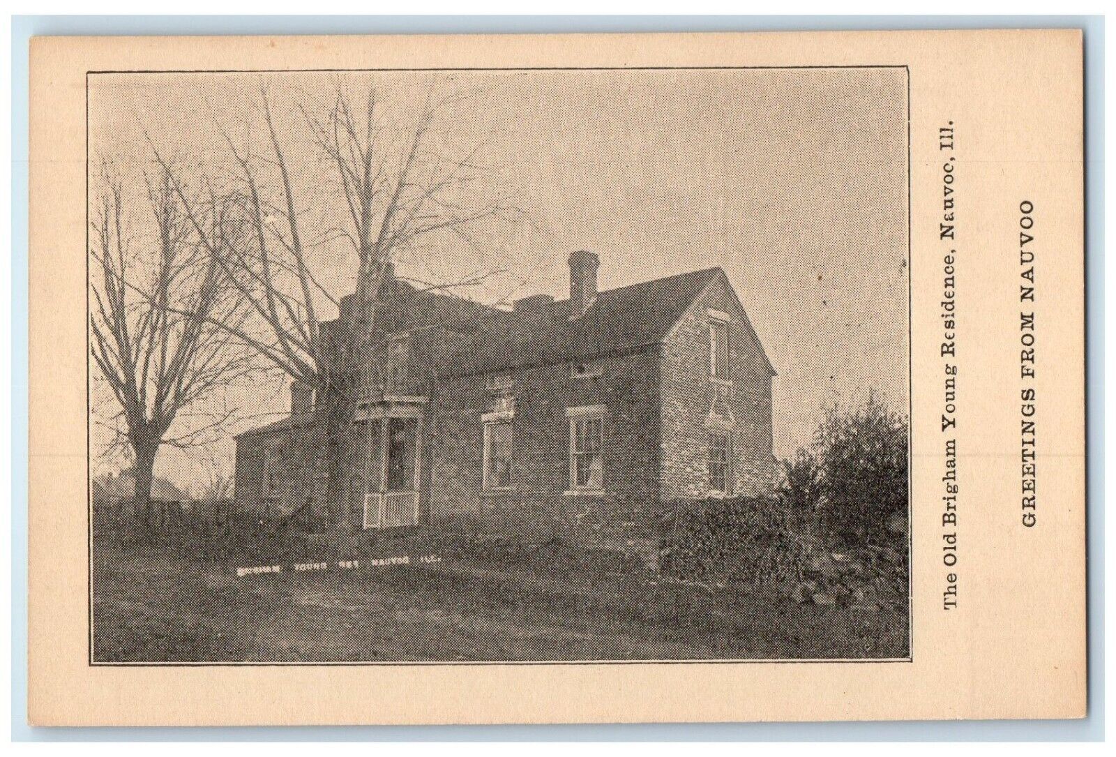 c1940 Old Brigham Young Residence Exterior Nauvoo Illinois IL Vintage Postcard