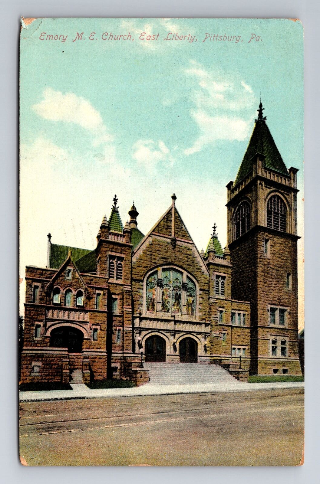 Pittsburgh PA-Pennsylvania, Emory M.E. Church, Vintage c1910 Souvenir Postcard