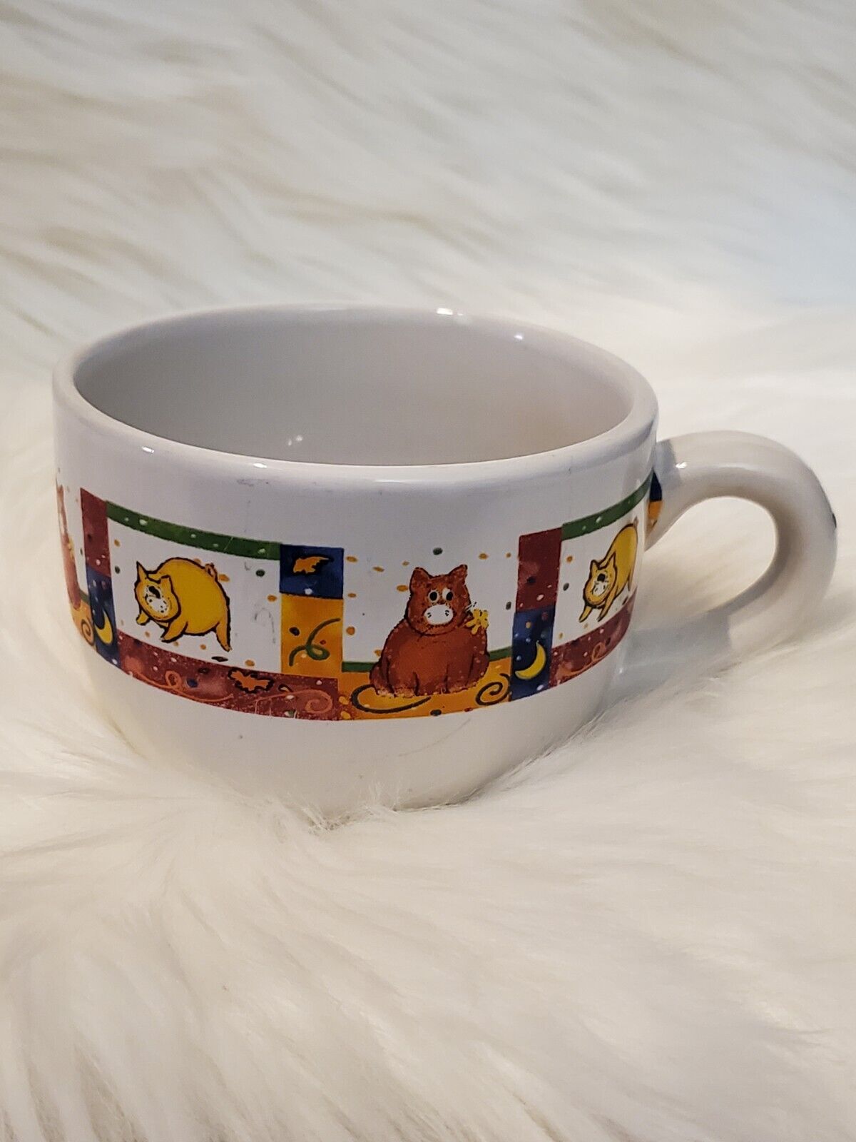 16 oz Mug Cup Coffee Tea Soup Royal Norfolk Cat Pig Pattern