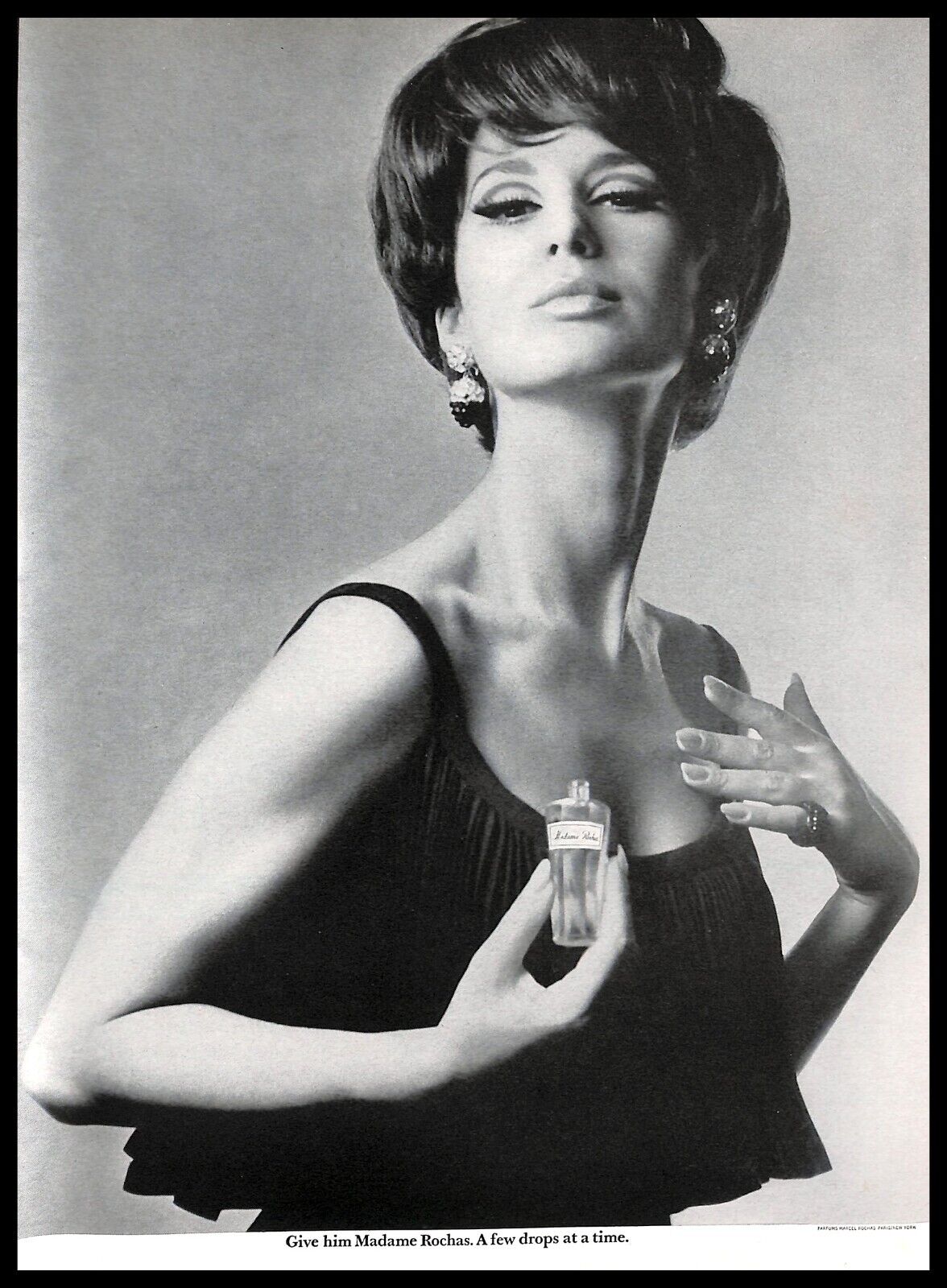 1965 Madame Rochas Perfume Vintage PRINT AD Fragrance Elegant Classy French