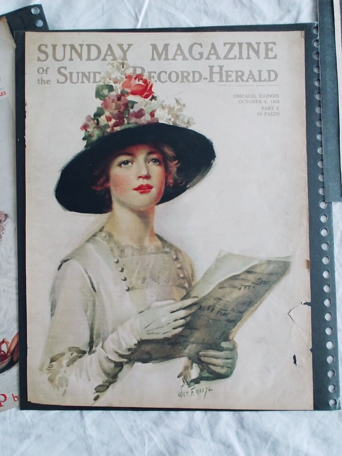 Lot of 4 CHICAGO SUNDAY RECORD-HERALD MAGAZINE Covers 1909-1913; LESTER RALPH