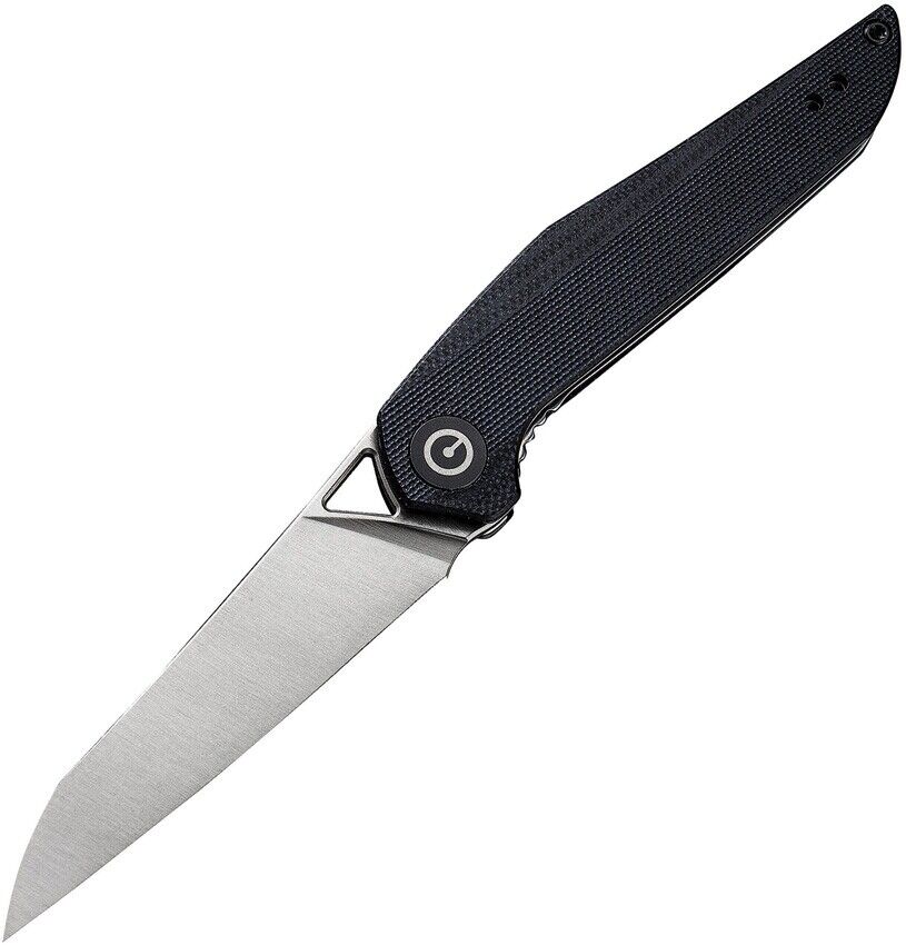 Civivi Isham McKenna Liner Lock Knife Black G10 Handle Plain Satin D2 Edge C905C