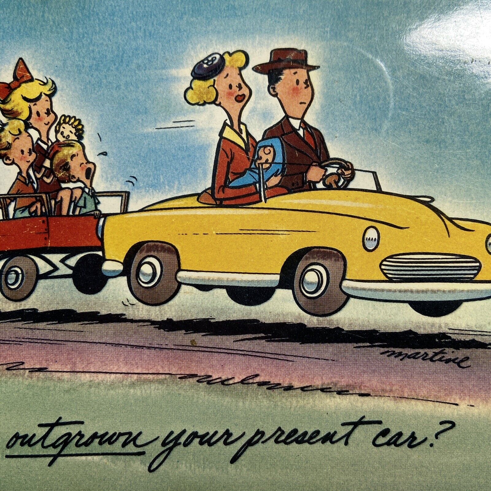 Postcard TX Beeville Joe\'s Chevrolet Co. Comic Advertisement Pramar Adv. 1950s