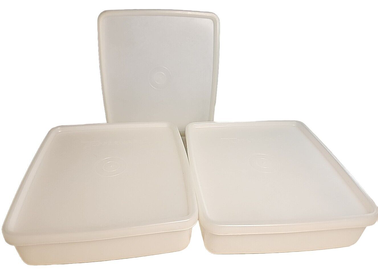 Lot of 3 Vintage Tupperware #670 Square A Way Sandwich Keepers w Lids
