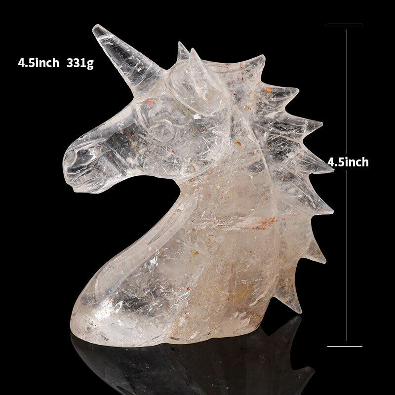 4.5\'\' Natural Crystal Carved Unicorn skull,Crystal Healing,Home Decoration