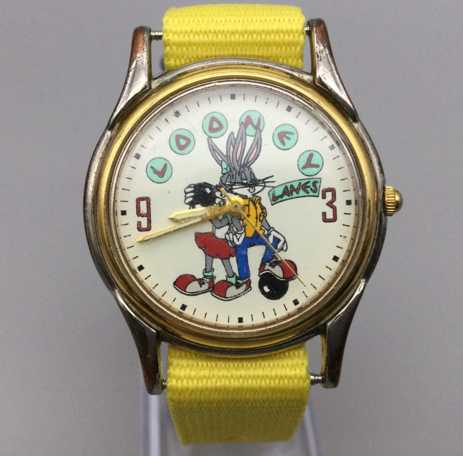 Vtg Looney Tunes Lanes Watch Unisex Bugs Bunny Honey Bunny Bowling New Battery