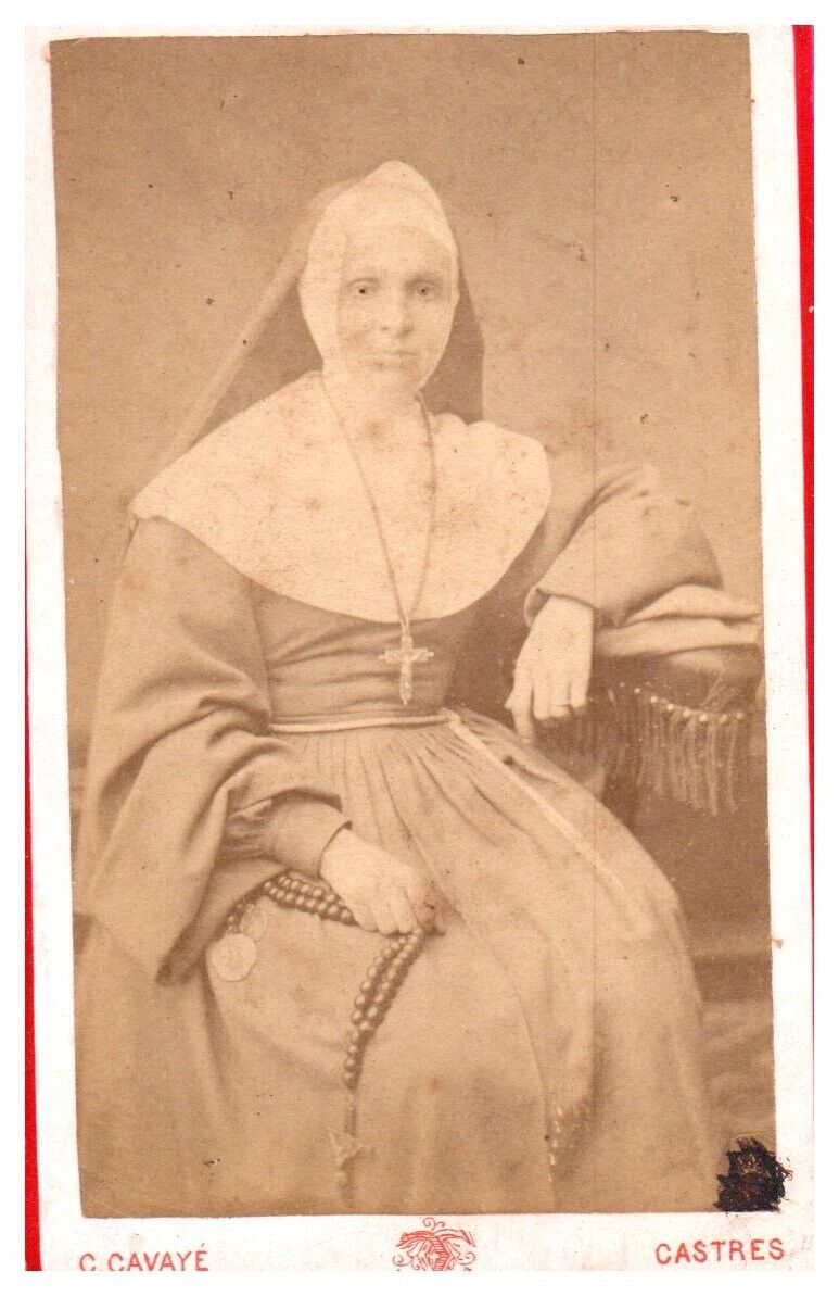 Antique 1800s CDV Photo French Nun France