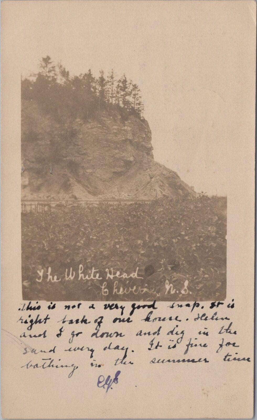 The White Head Cheverie Nova Scotia 1909 RPPC Photo Postcard