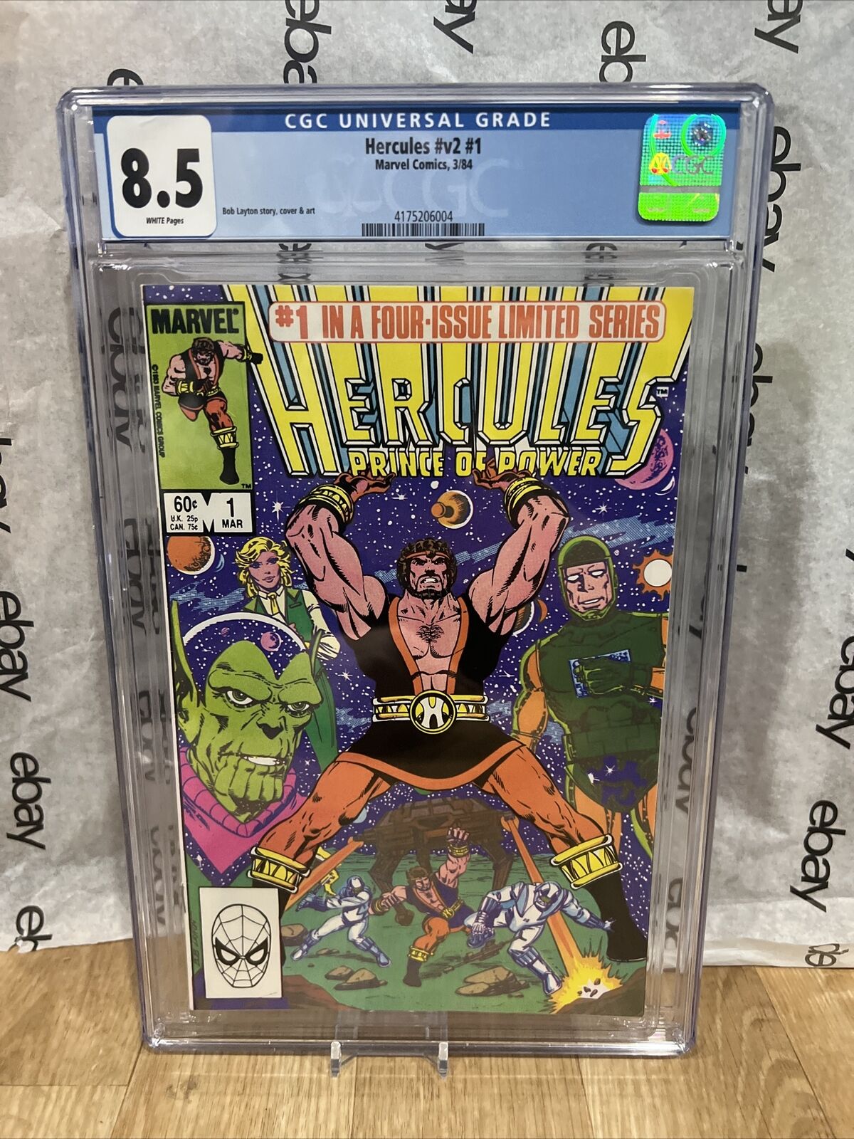 Hercules Prince of Power #1 CGC 8.5 Marvel Comics White Pages Bob Layton 1984
