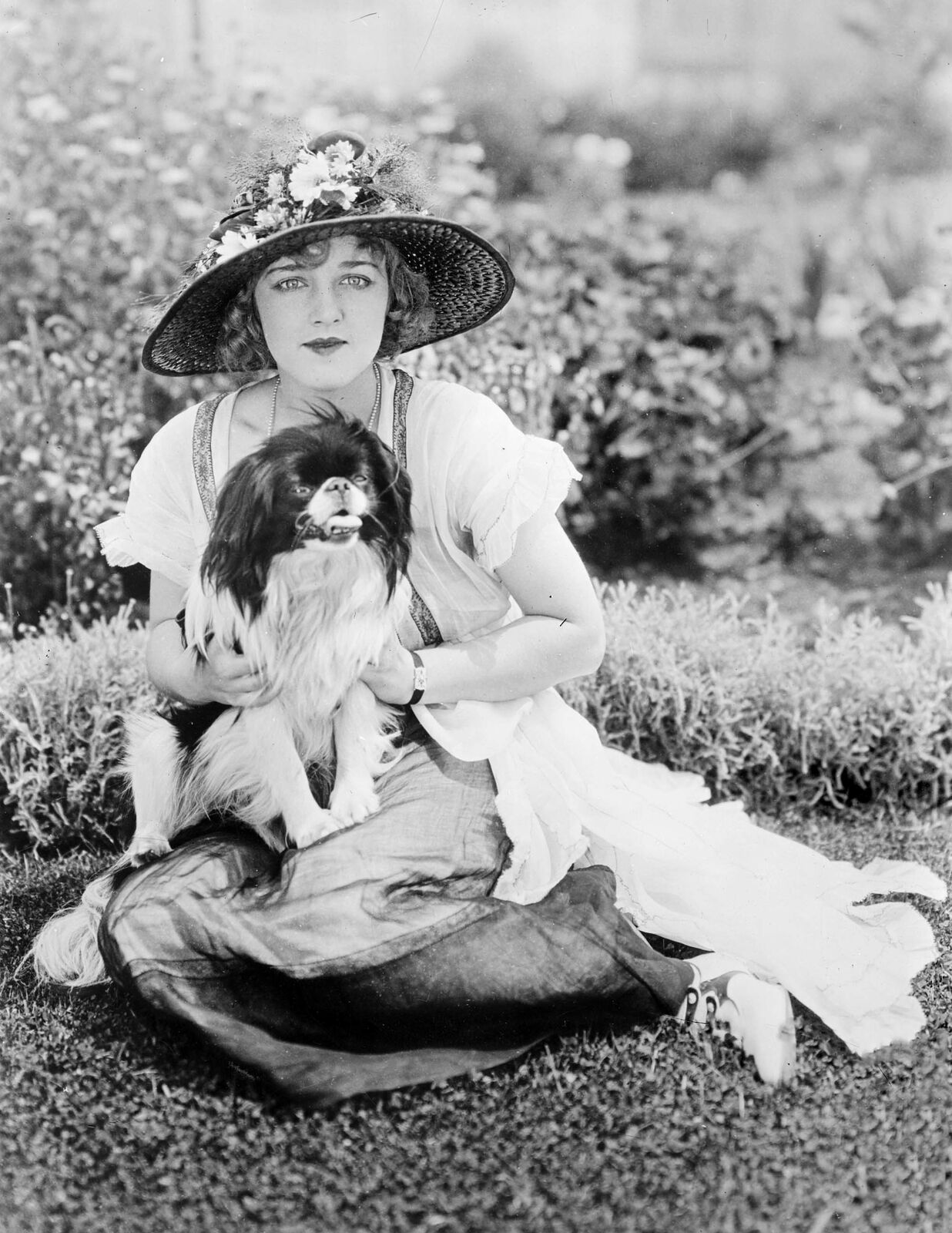 1921 Actress Mildred Davis and Her Dog Vintage Old Photo 8.5\