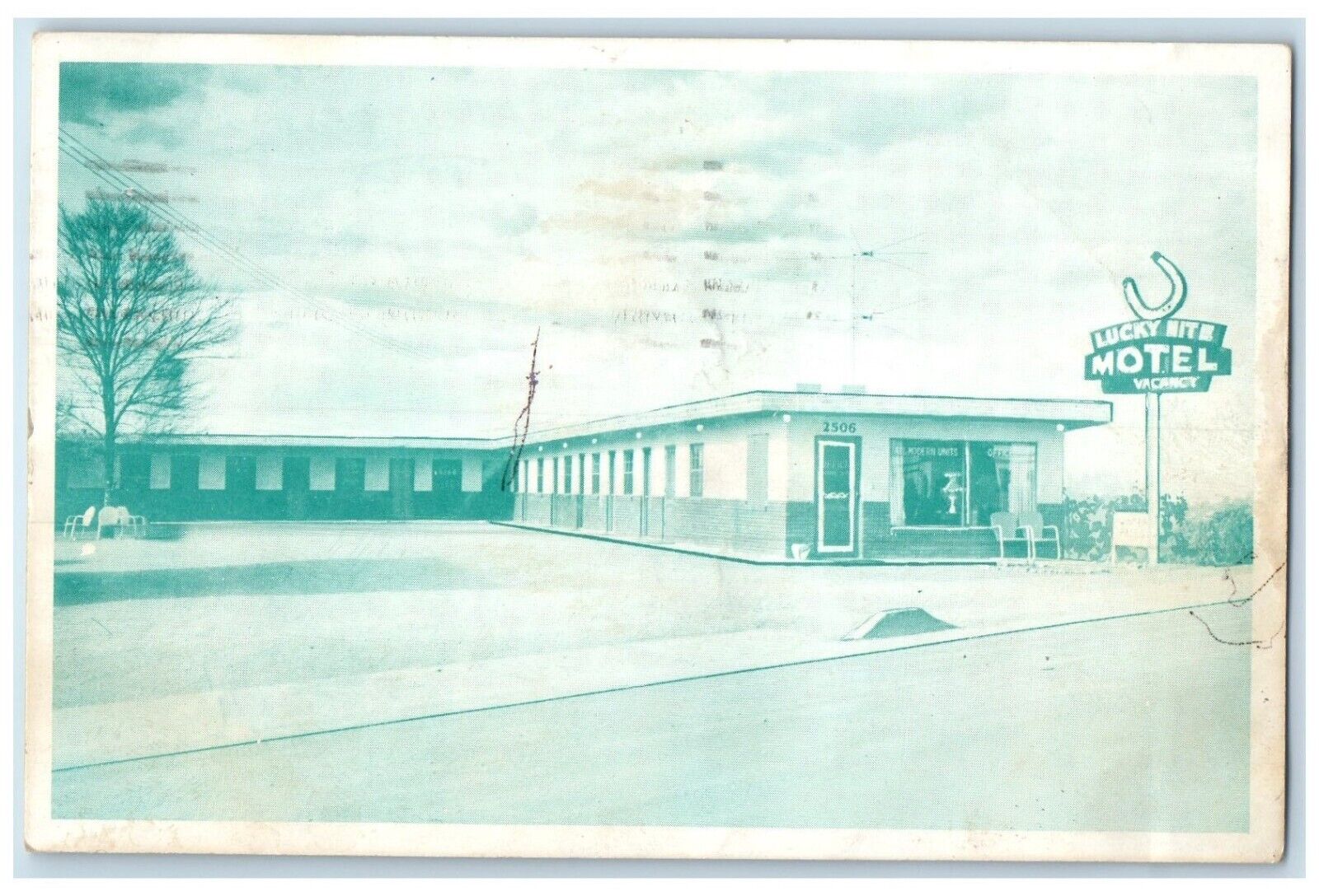 1953 Lucky Nite Motel Roadside Colorado Springs Colorado CO Vintage Postcard