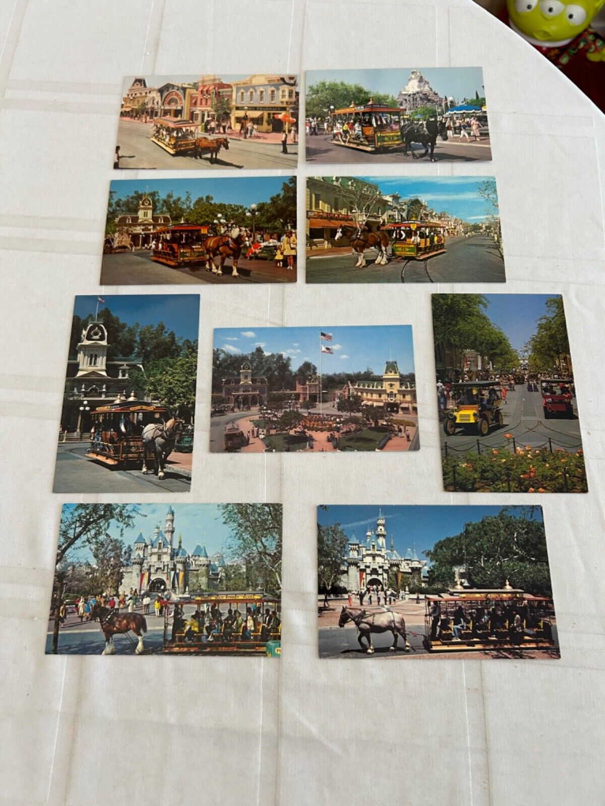 Disneyland Horse drawn street car postcards