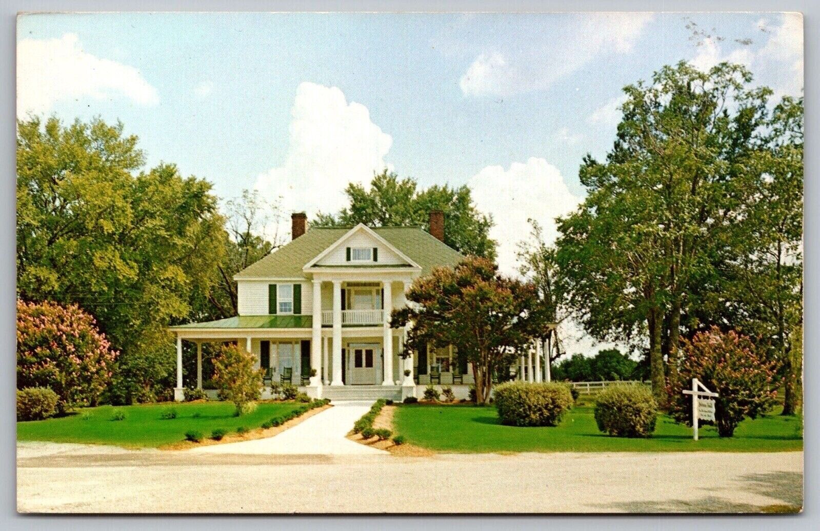 Belvue Hall Antebellum Home McCormick County South Carolina Street View Postcard