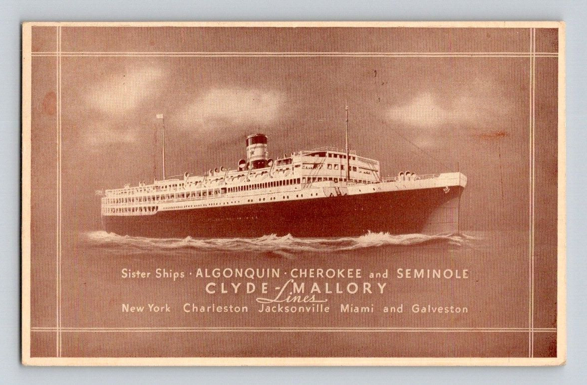 1936. CLYDE-MALLORY LINES. POSTCARD DM5