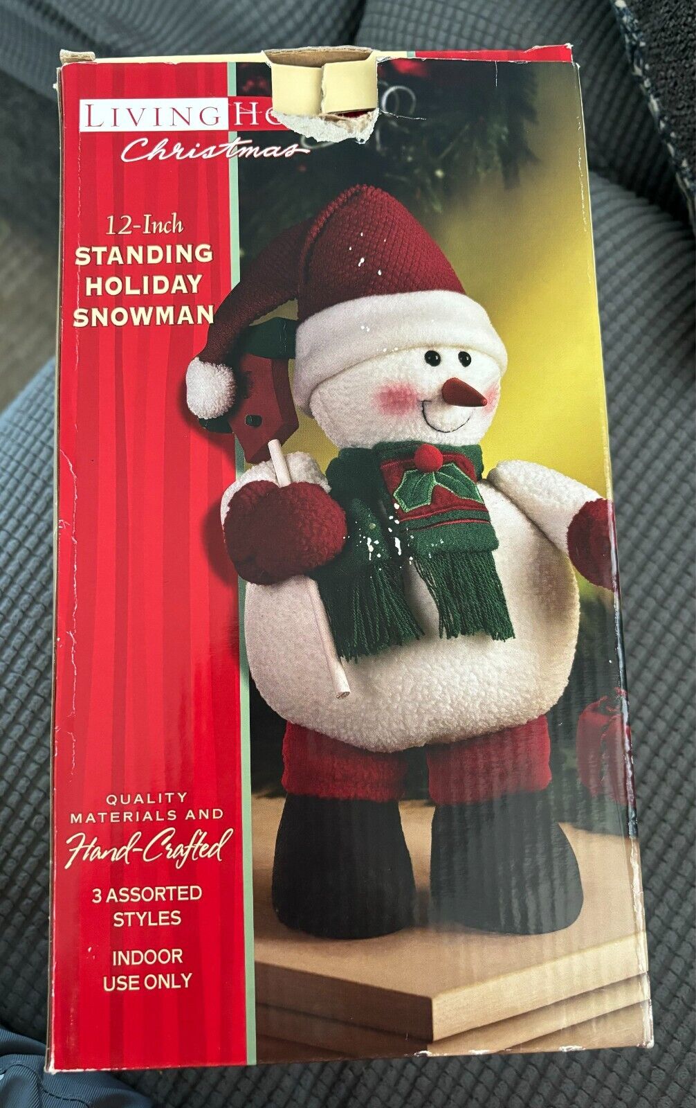 Living Home Snowman Christmas 12 Inch Standing Figure Box Open