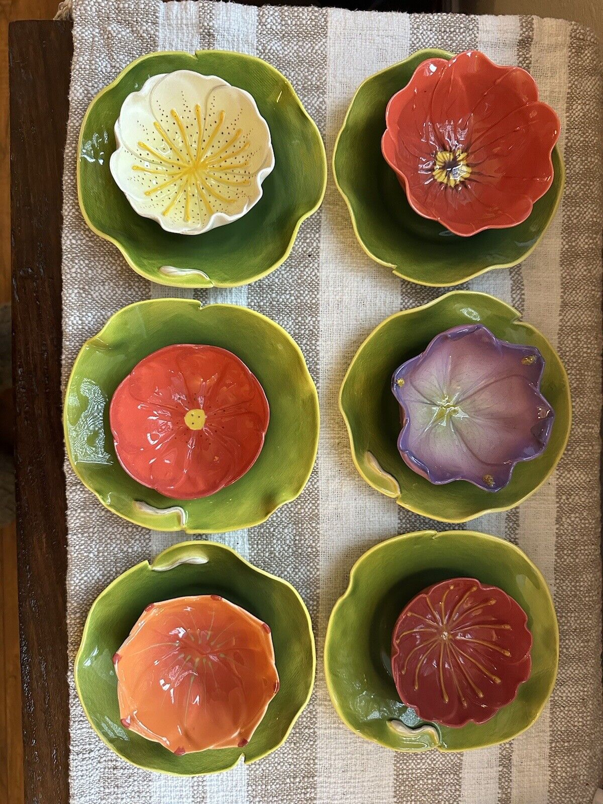Mustardseed And Moonshine Small Floral Ramekin Bowls And Plates