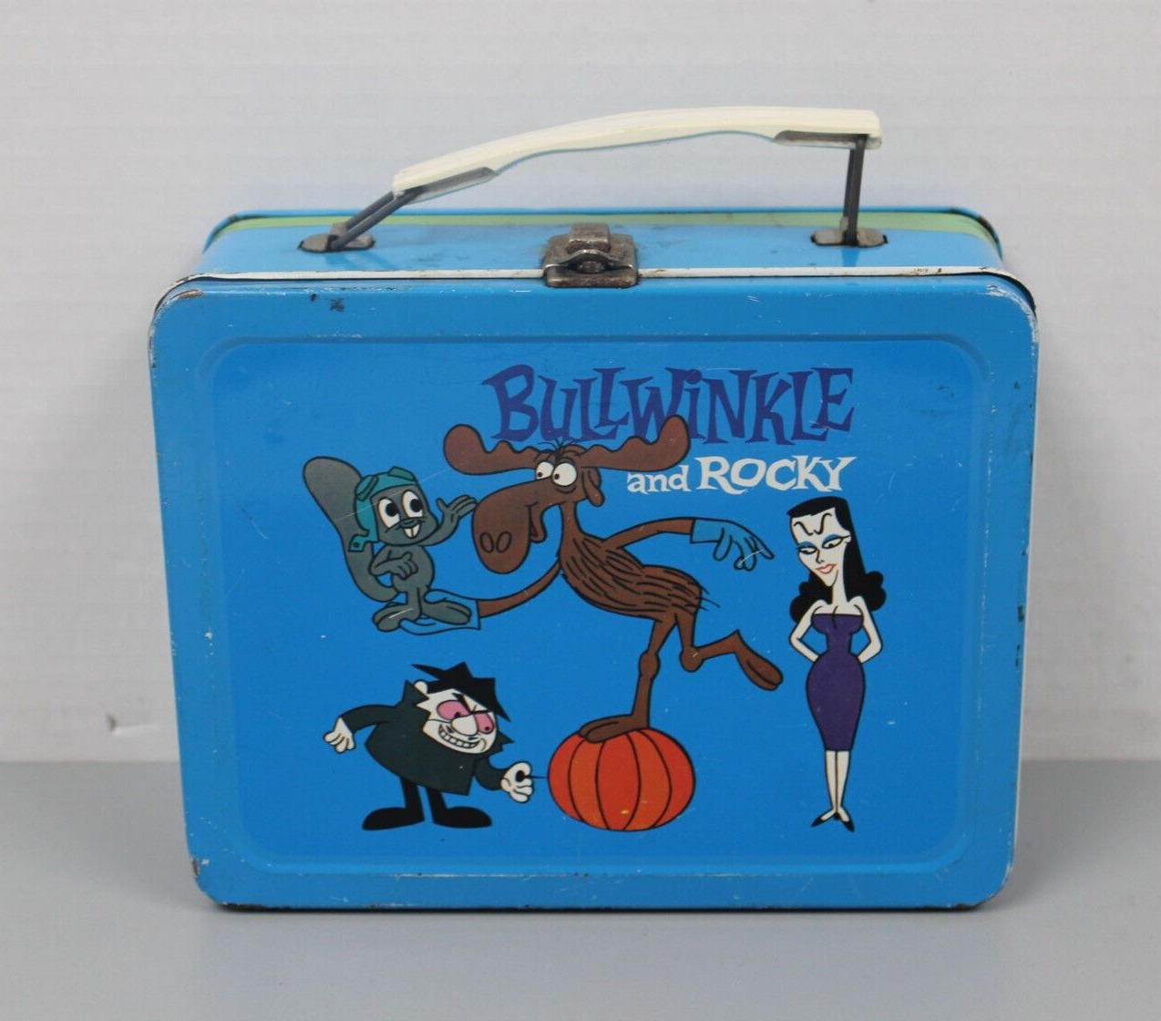 Vintage 1962 Bullwinkle and Rocky Lunch Box - Jay Ward - No Thermos - Rare