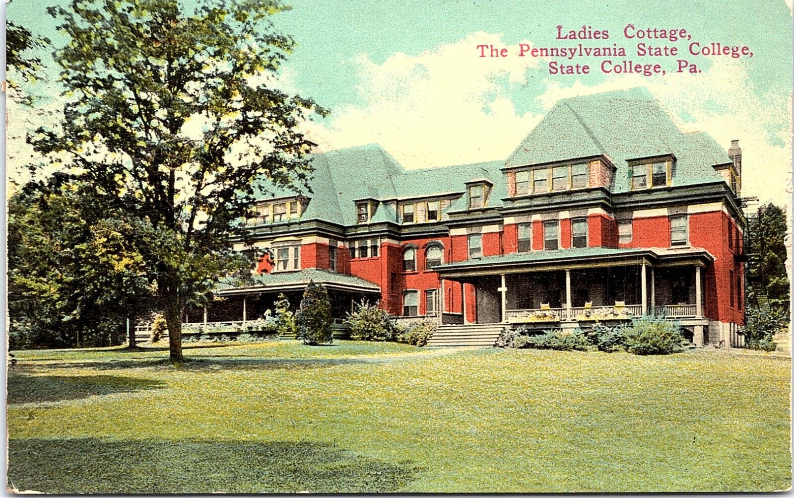 Postcard PA Ladies Cottage the Pennsylvania State College Exterior Grounds A4