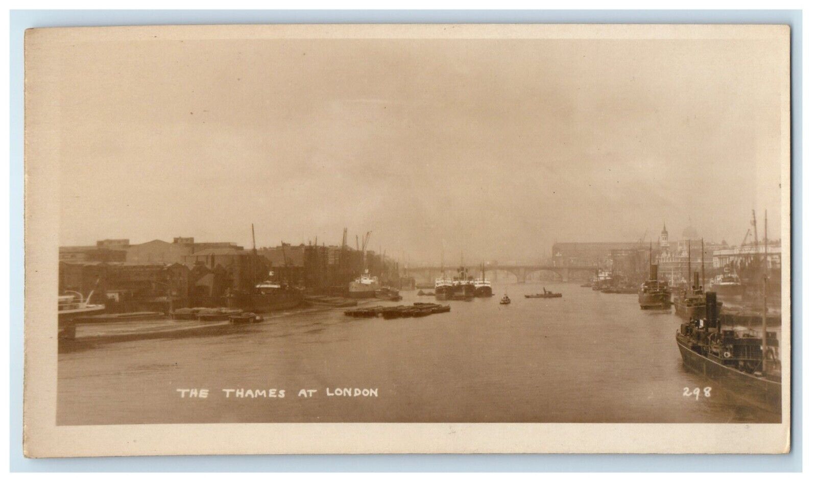 c1920's Steamer Ship The Thames At London United Kingdom UK RPPC Photo Postcard