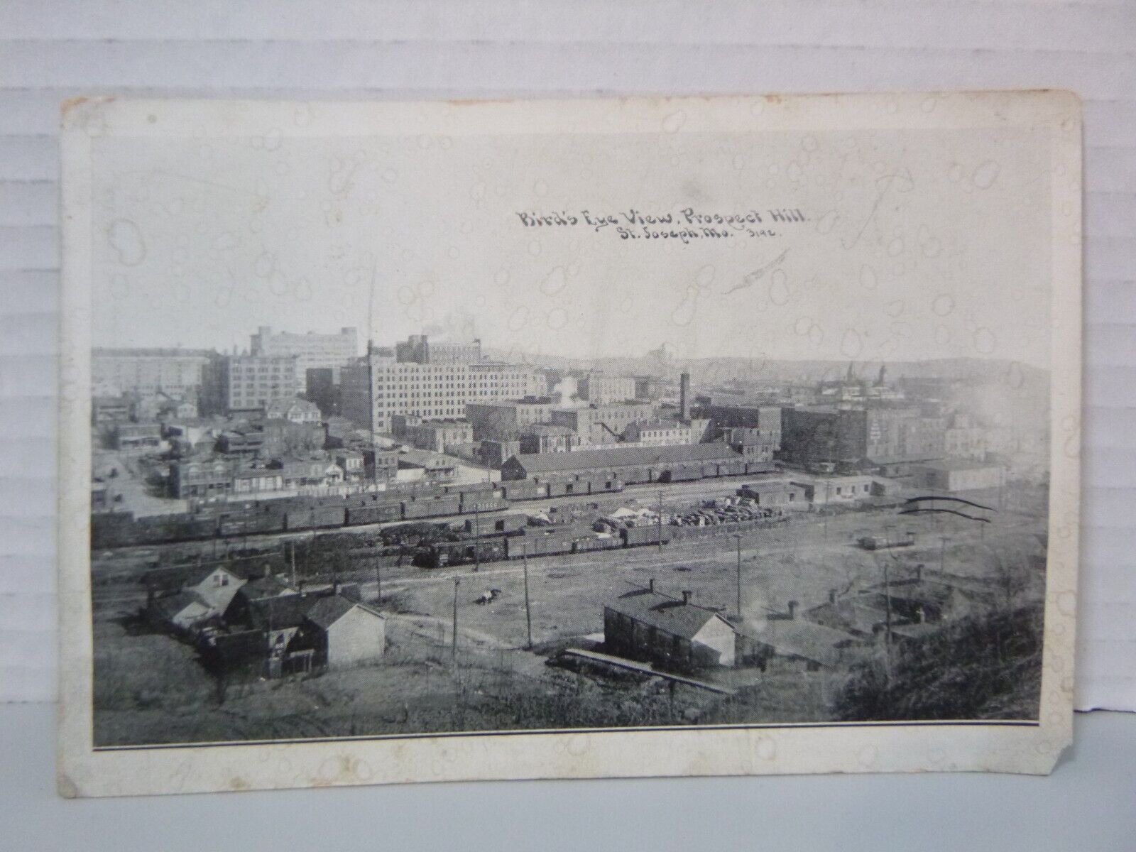 c1910 Souvenir View Card - Bird's Eye View, Prospect Hill, St Joseph, Missouri
