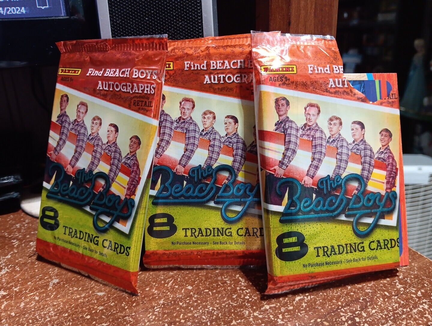 2013 panini beach boys trading cards 2 pks unopened , 1 opened