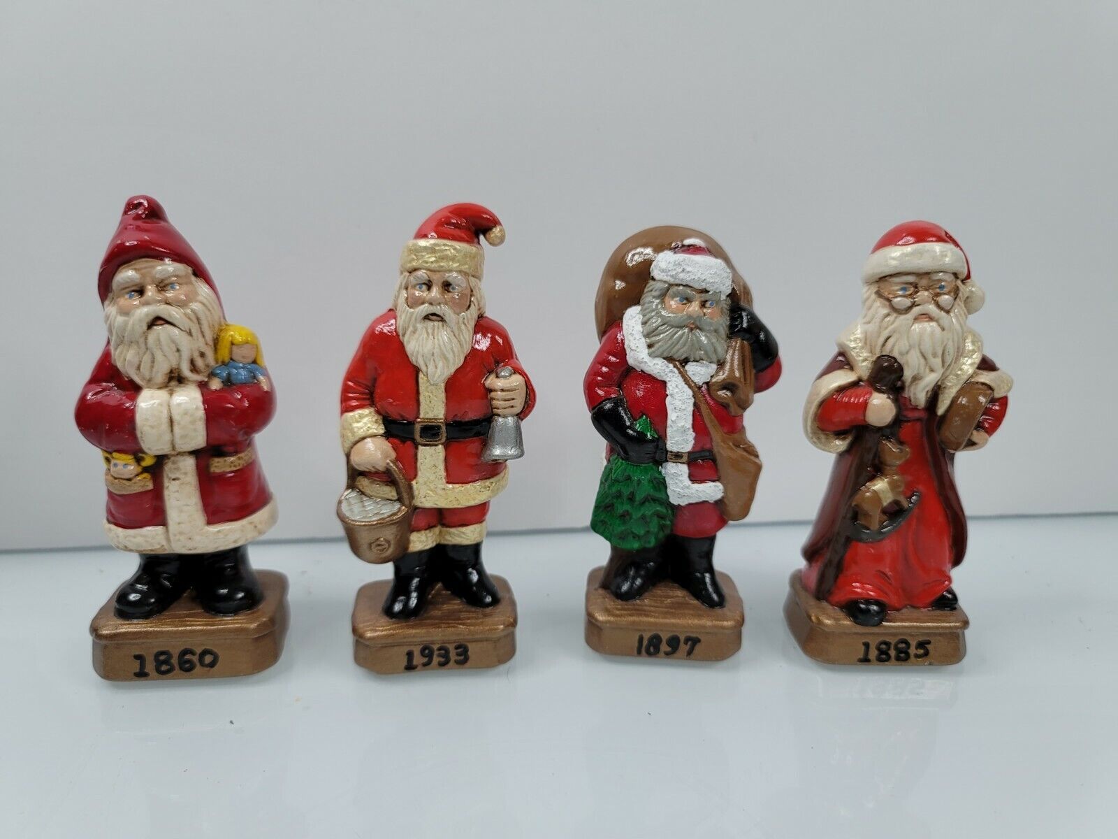 5 -1860 - 1885 - 1897 - 1933 Era Santa Ceramic Figurine Ornament Christmas Decor
