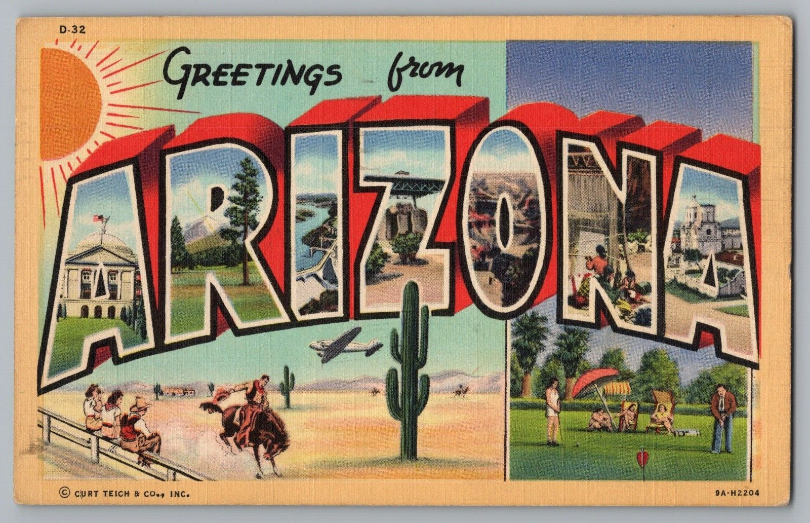Postcard Greetings From Arizona, Large Letter