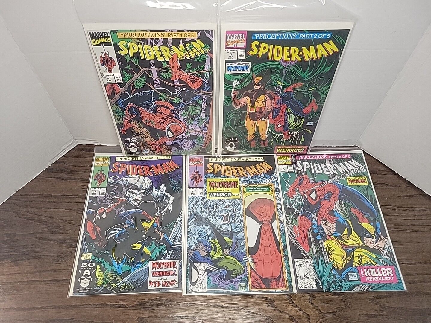 Spider-Man #8 #9 #10 #11 #12 Perceptions Pt 1-5 Marvel 1990 Direct ED NM