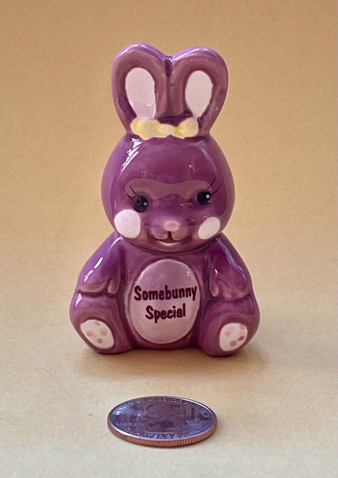 🐰RUSS Somebunny Special #1054 KOREA Cake Topper Ceramic Purple Figurine