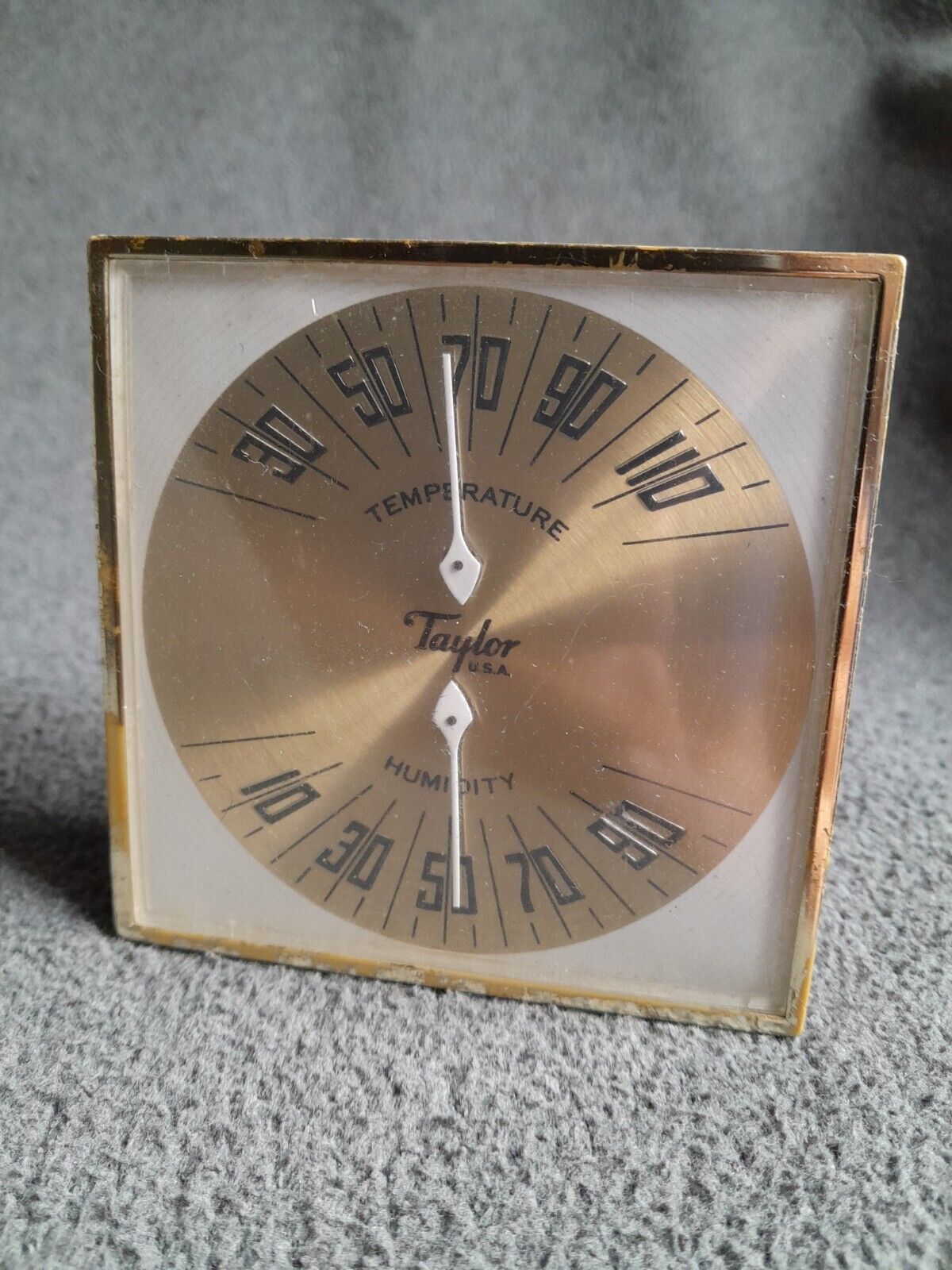 Vintage Taylor USA Thermometer Temperature Humidity Gauge Weather Desk Wall MCM