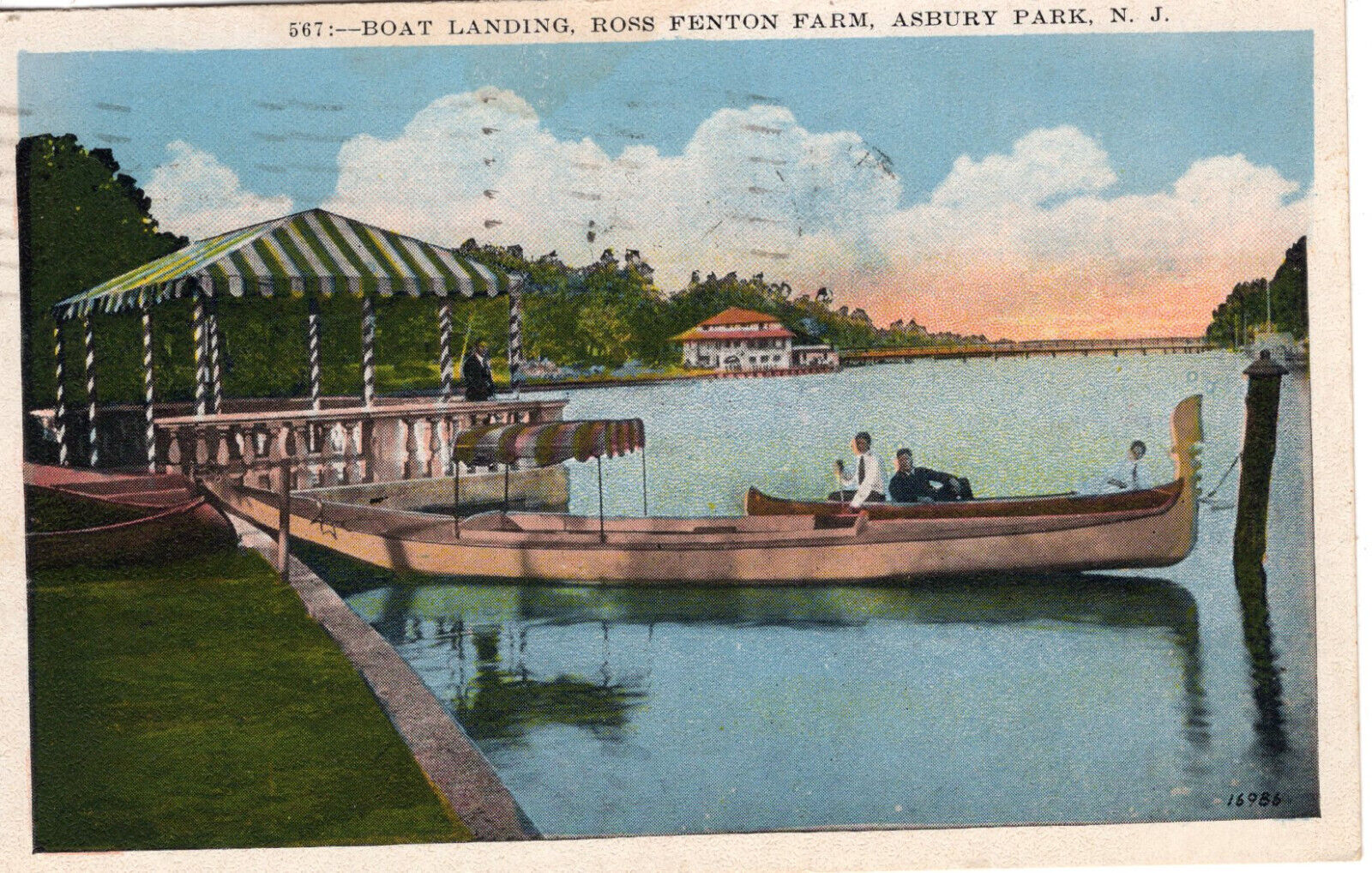 Vintage Postcard NJ Asbury Park Ross Fenton Farm Boat Landing c1929 -151
